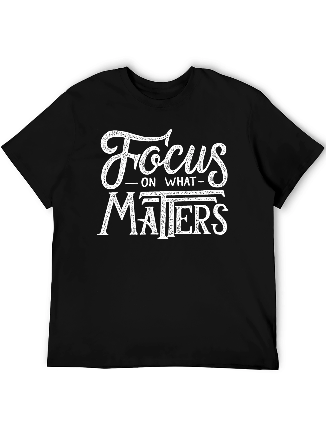 Black Focus on What Matters T-Shirt - Black Cotton Tee view 5