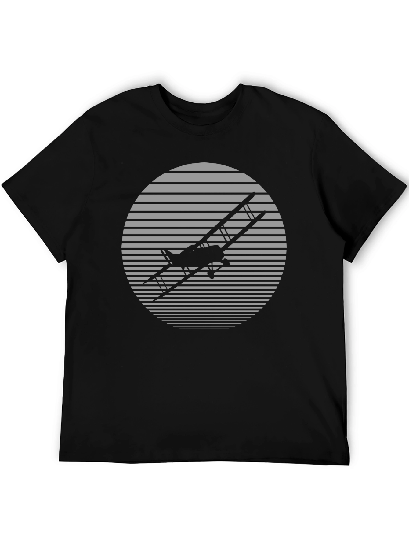 Black Vintage Airplane T-Shirt - Retro Style Black Tee view 5