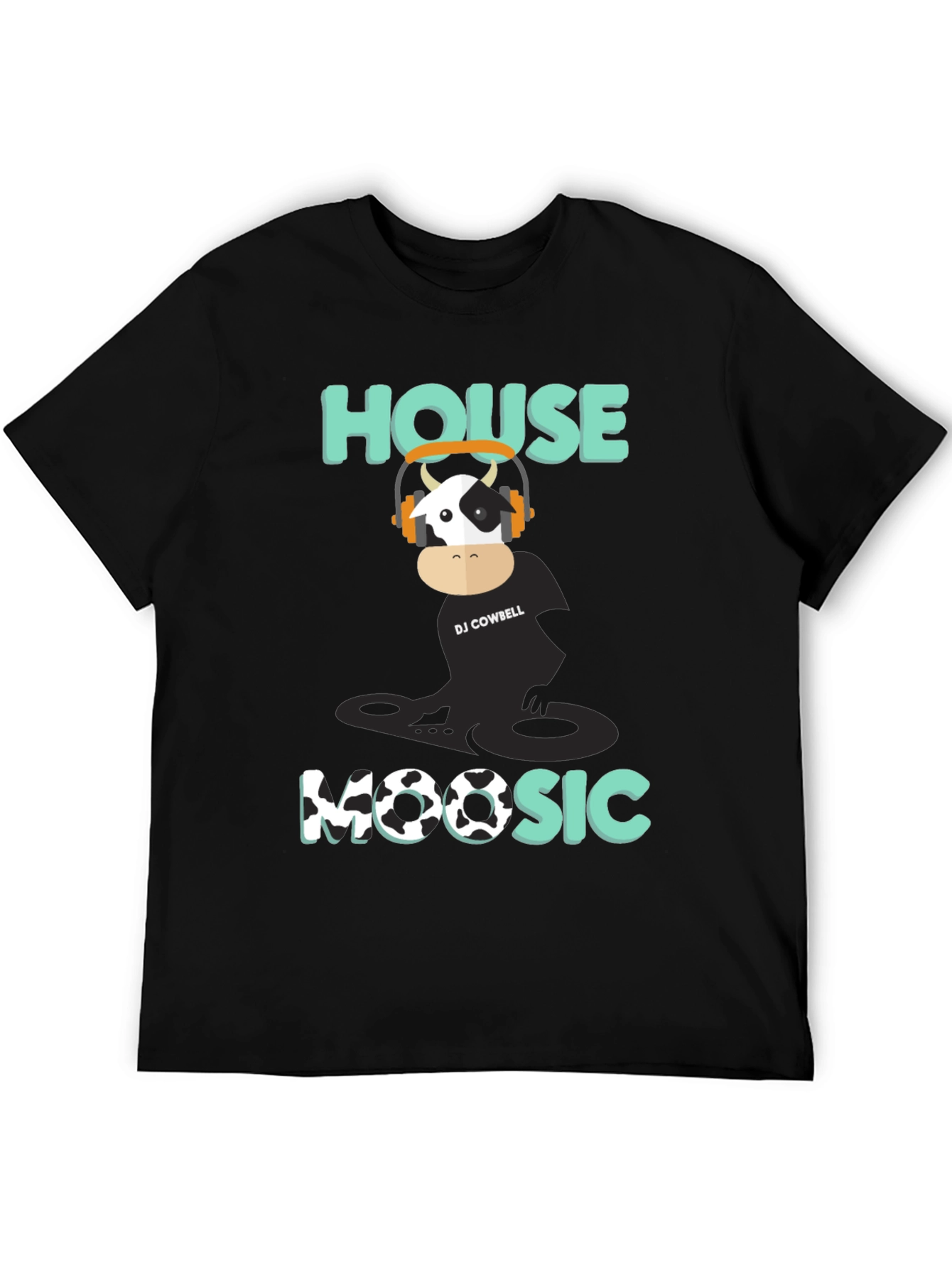 Black DJ Cowbell House Moosic T-Shirt - Black view 5