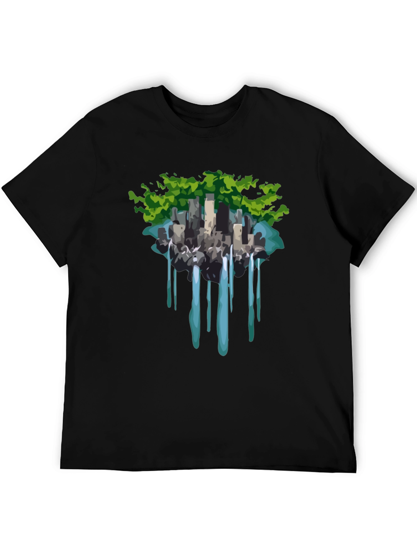 Black Urban Oasis T-Shirt - Nature Meets City view 5