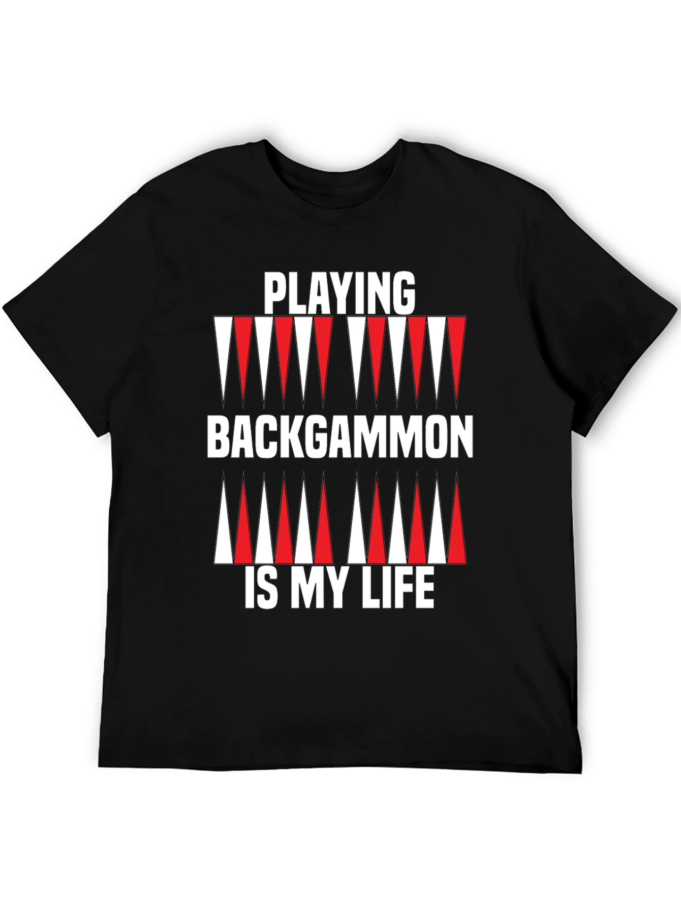 Black Backgammon Life T-Shirt - Black Graphic Tee view 5