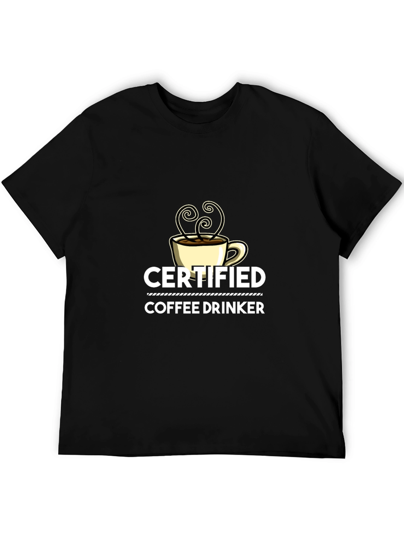 Black Certified Coffee Drinker Black T-Shirt view 5