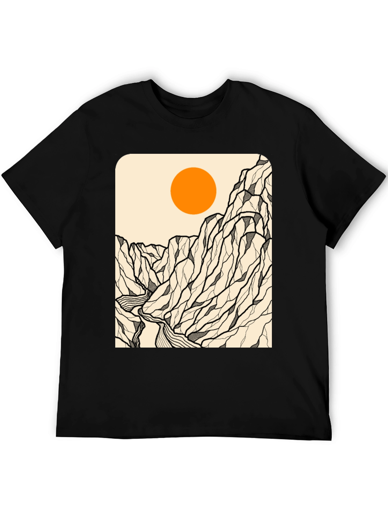 Black Mountain Range Graphic Tee - Black view 5