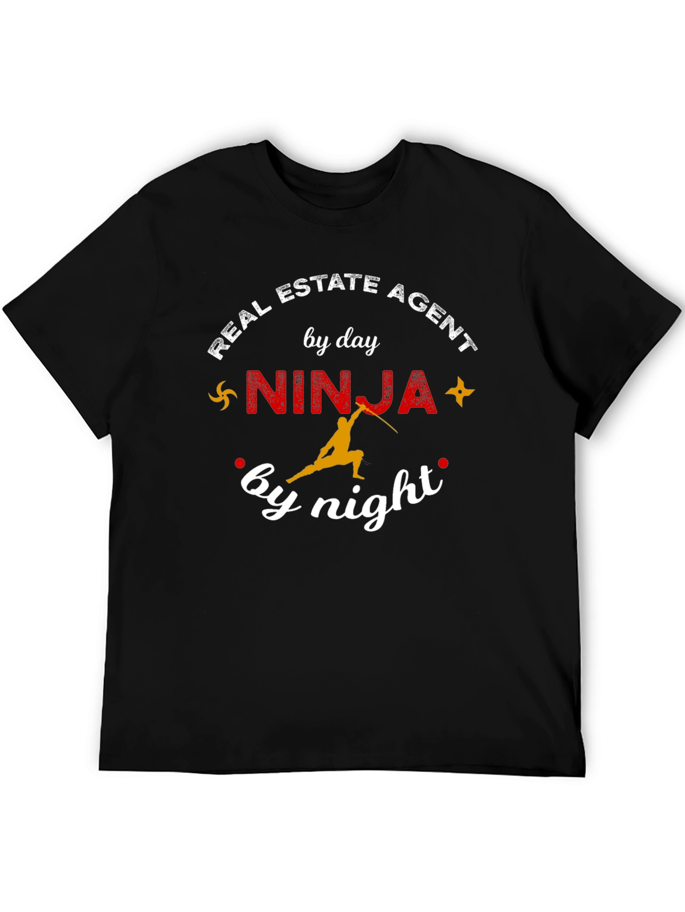 Black Real Estate Agent Ninja T-Shirt view 5