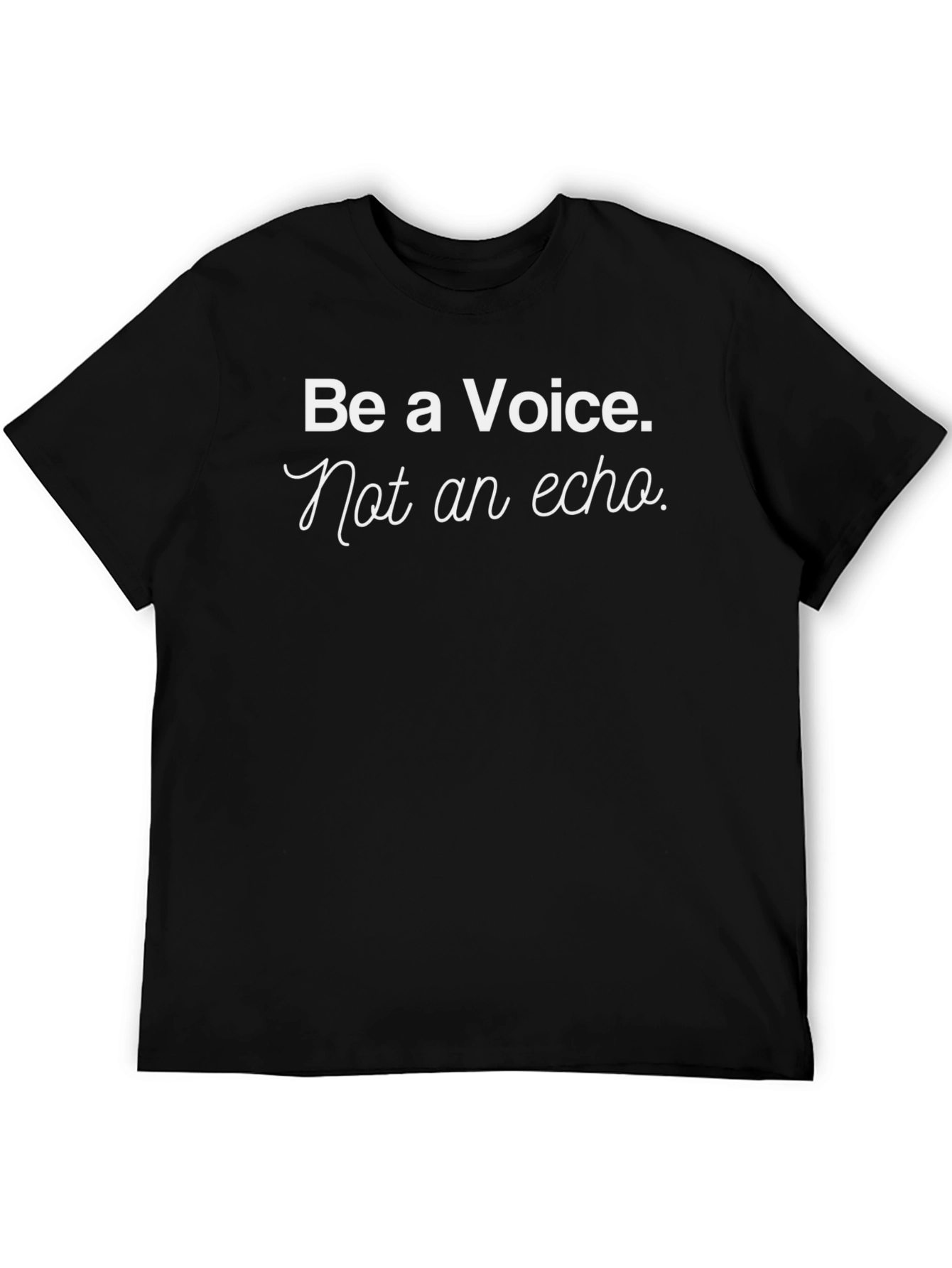 Black Be a Voice Tee - Motivational Black T-Shirt view 5