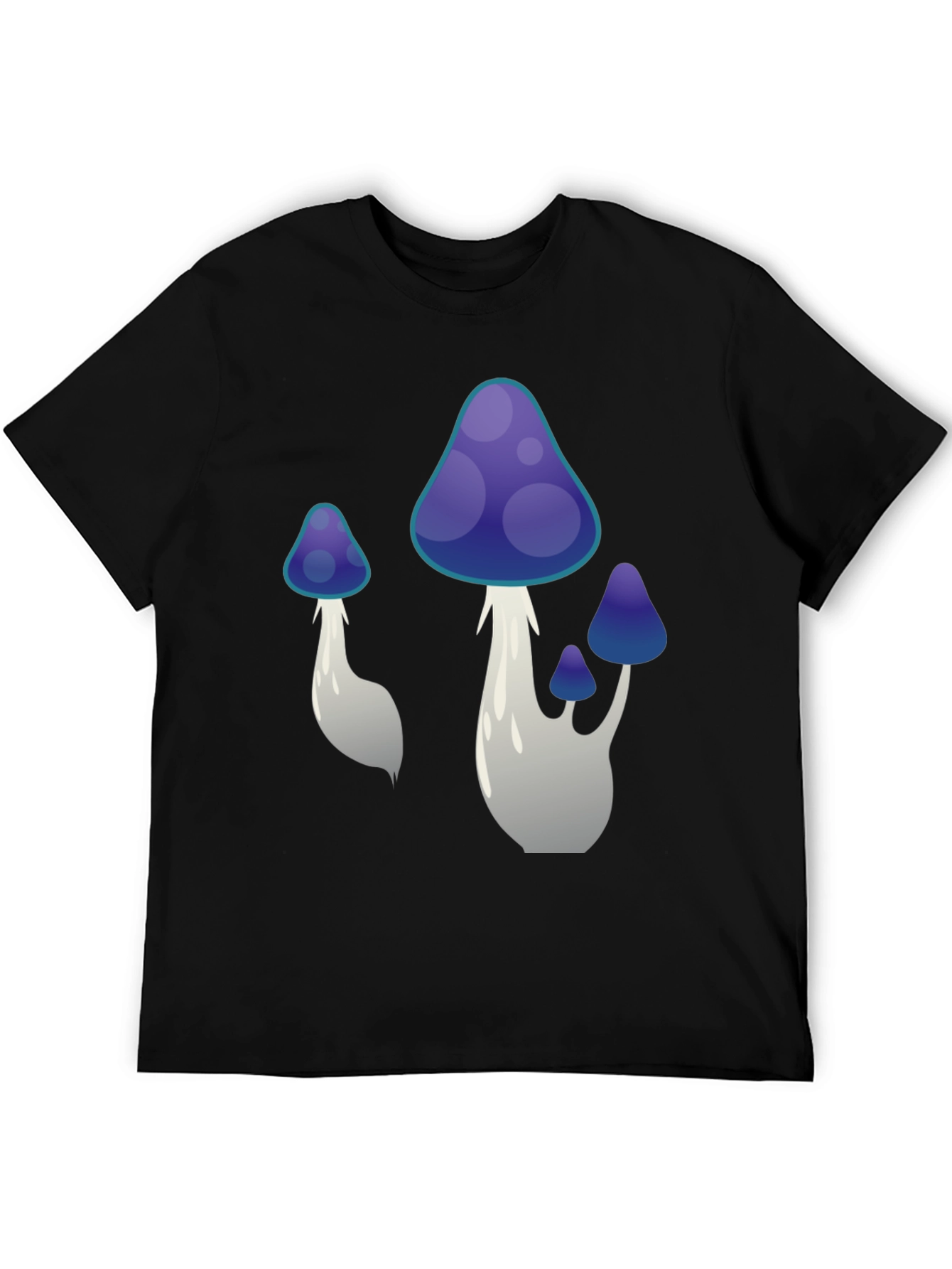 Black Mushroom Graphic Tee - Black Cotton Blend view 5