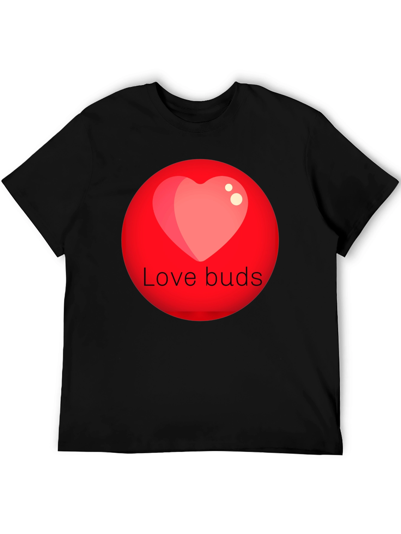 Black Love Buds Graphic Tee - Black Crew Neck view 5