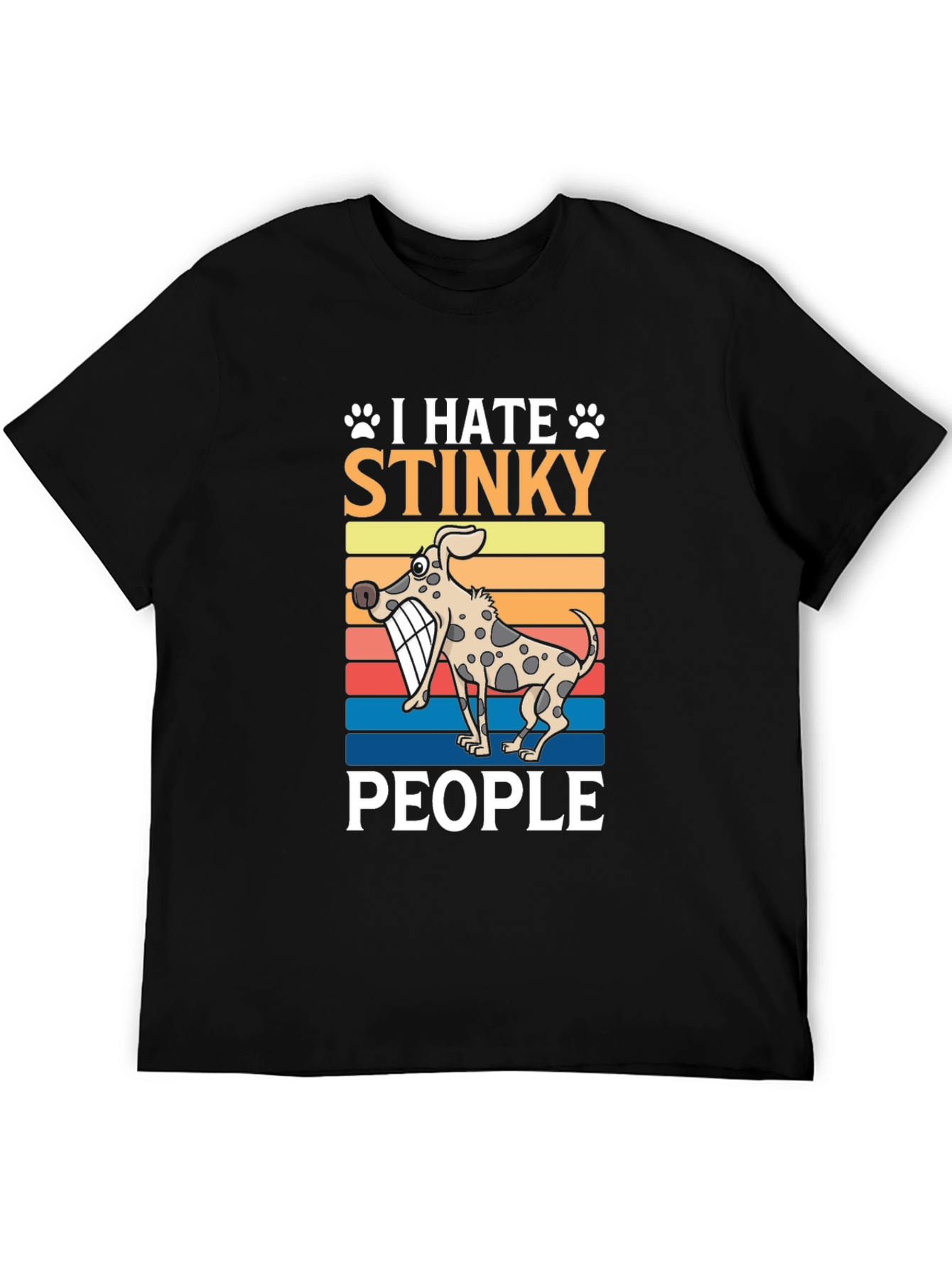 Black I Hate Stinky People Graphic Tee - Dog Lover T-Shirt view 5