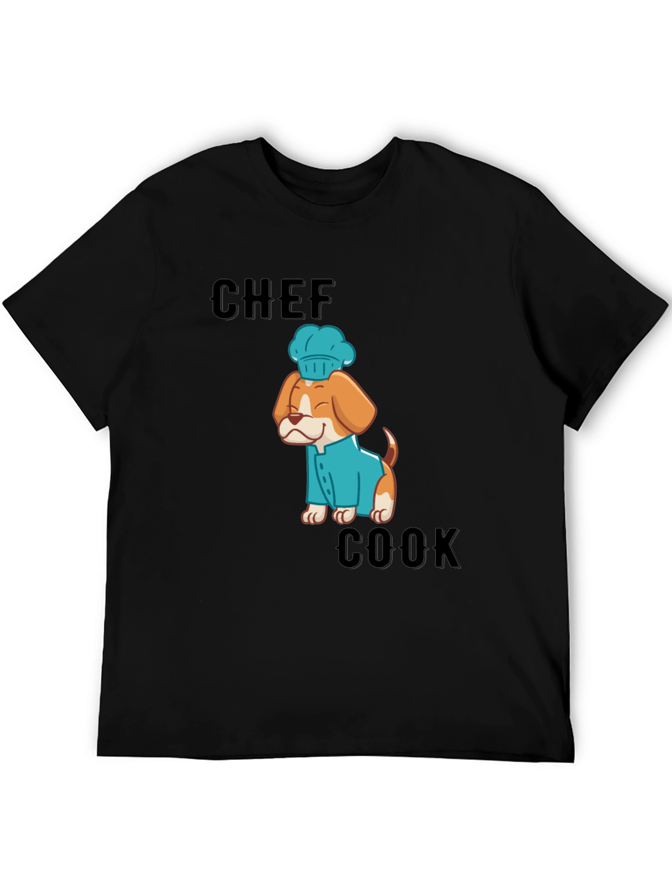 Black Chef Cook Dog T-Shirt: Cute Culinary Canine Tee view 5