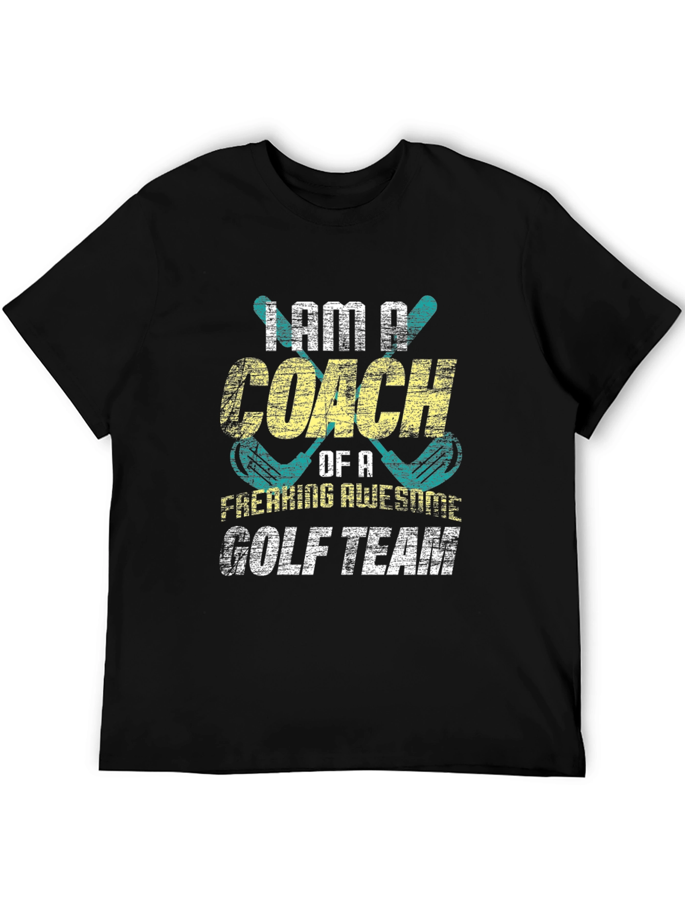 Black Golf Coach T-Shirt - Awesome Team Graphic Tee view 5