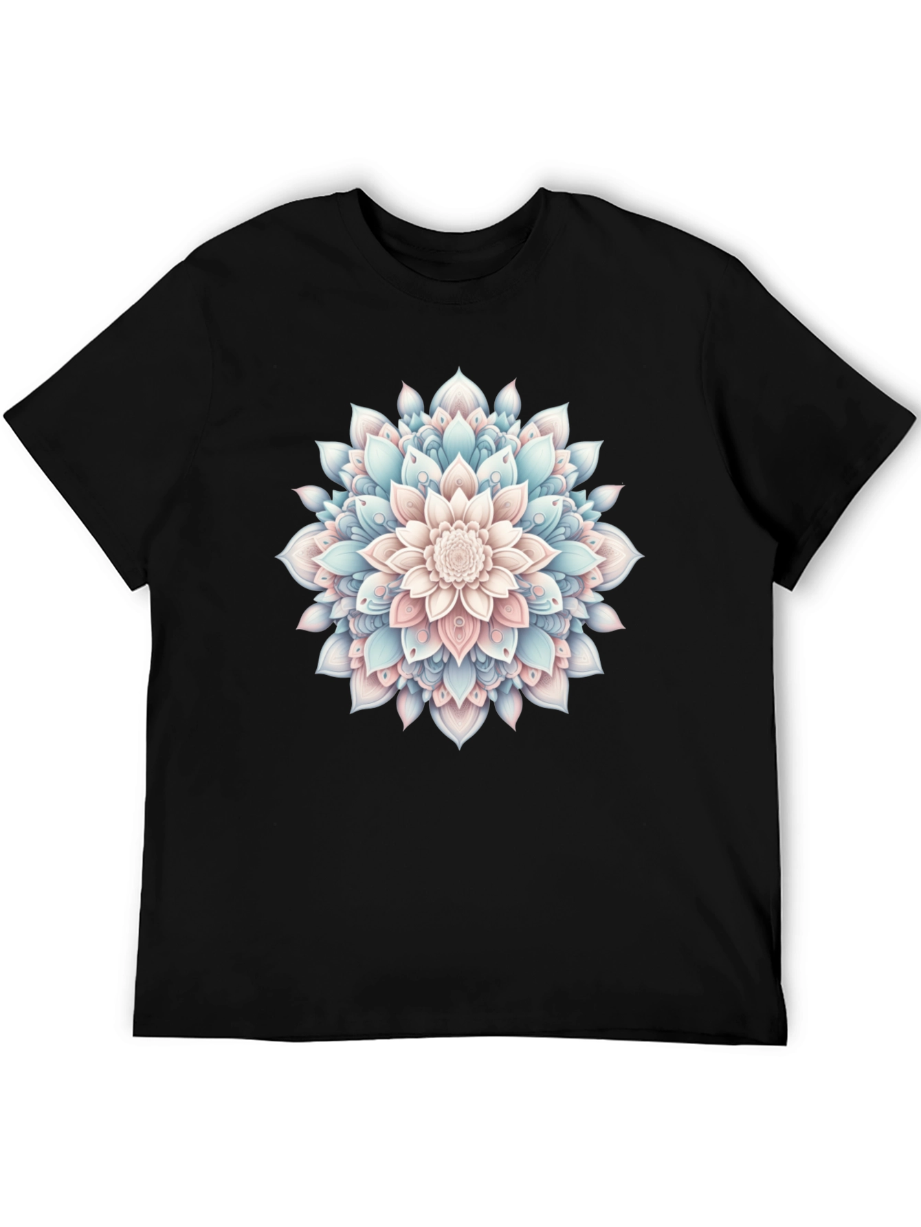 Black Mandala Flower Graphic Tee - Casual Style view 5