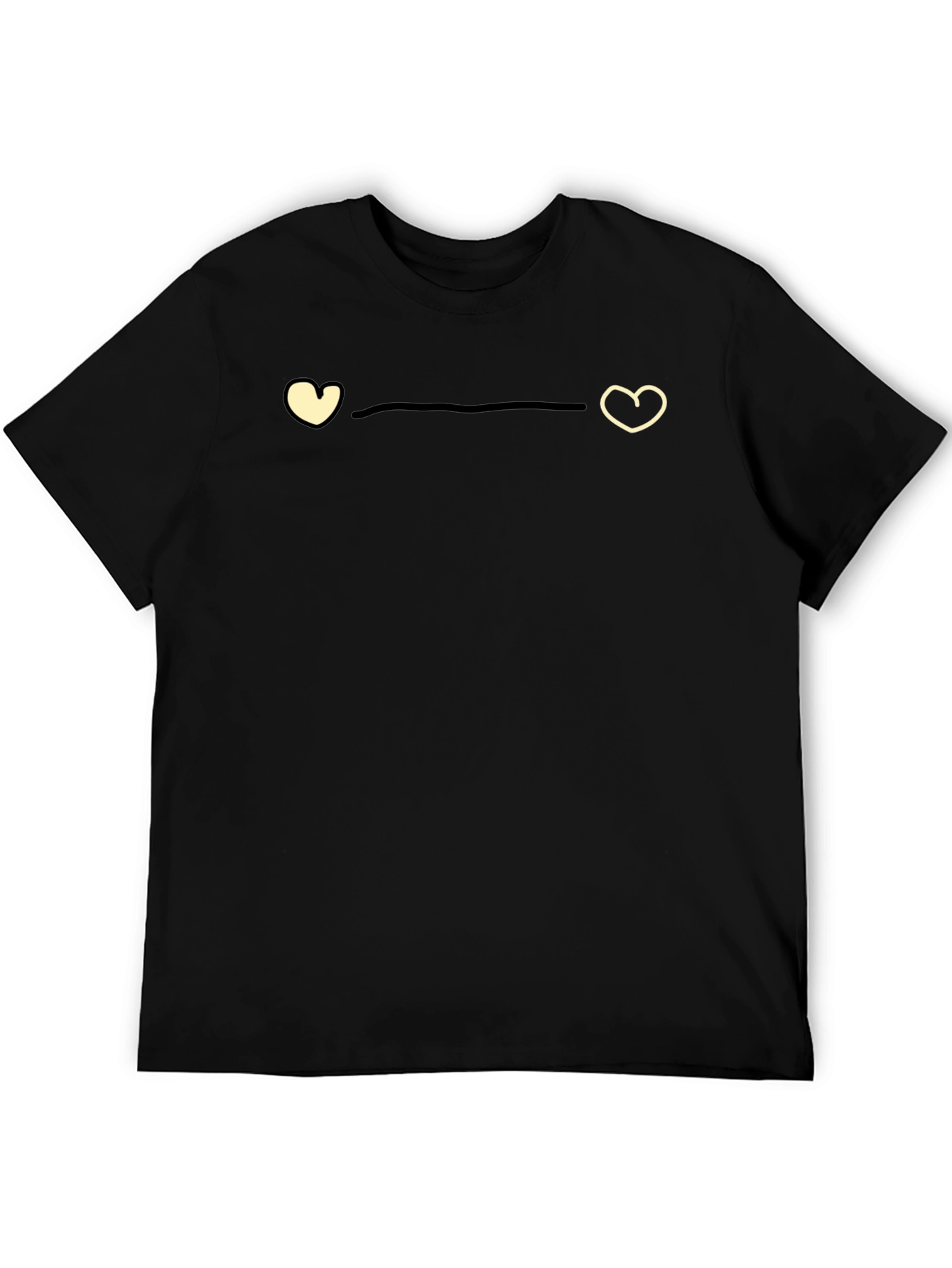 Black Heart to Heart Black Graphic Tee view 5