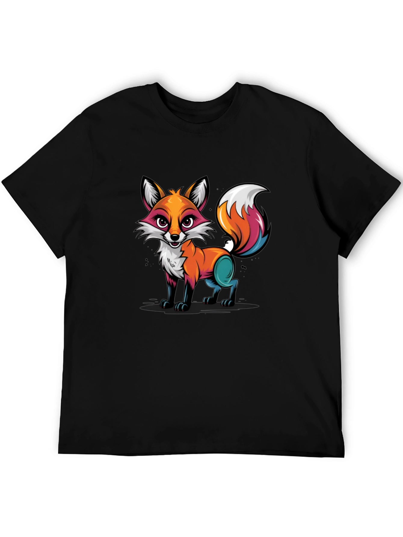 Black Fox Graphic T-Shirt - Unique Colorful Design view 5