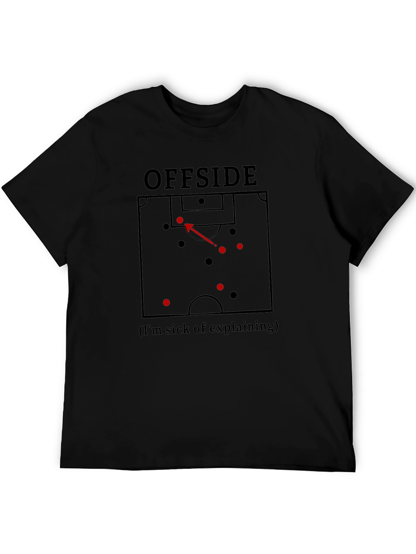Black Offside Soccer Rule Graphic T-Shirt  view 5