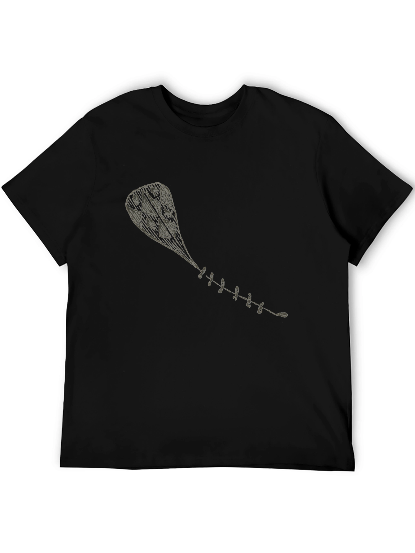 Black T-Shirt with Kite Graphic - 5