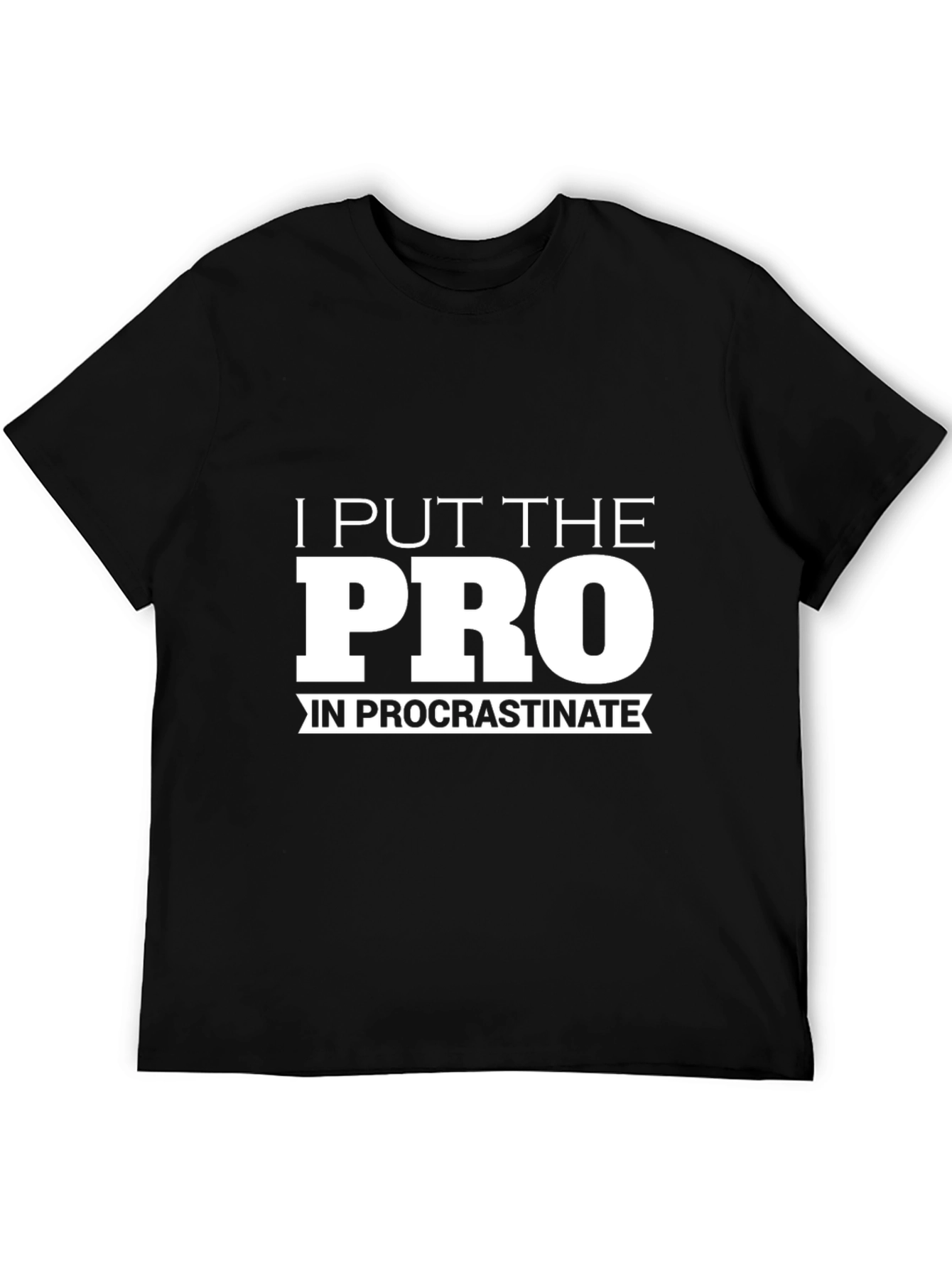 Black Procrastinate T-Shirt - Funny Slogan Tee view 5