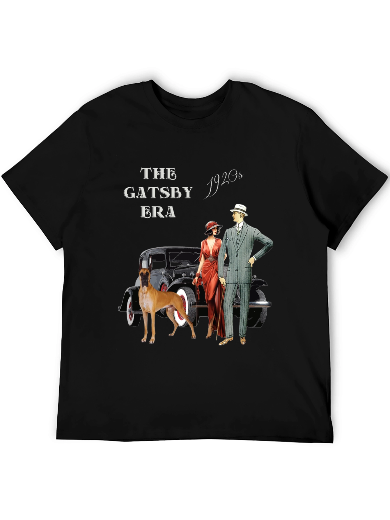 Black Gatsby Era T-Shirt: Vintage 1920s Style view 5