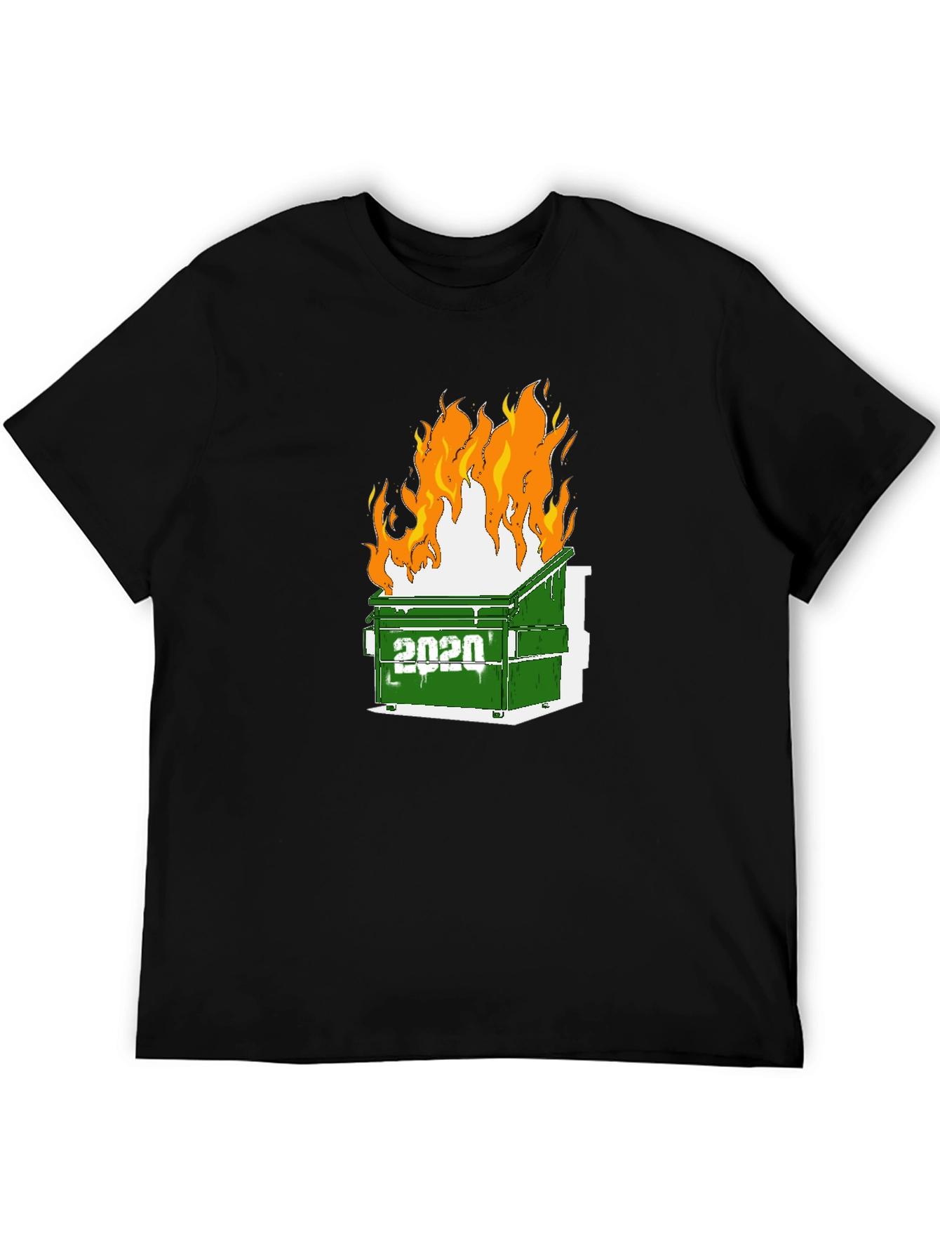 Black 2020 Dumpster Fire Graphic Tee - Unisex Black T-Shirt view 5