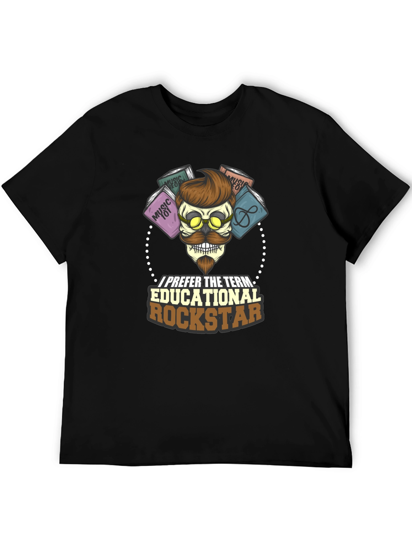 Black Educational Rockstar T-Shirt: Music Lover's Tee view 5