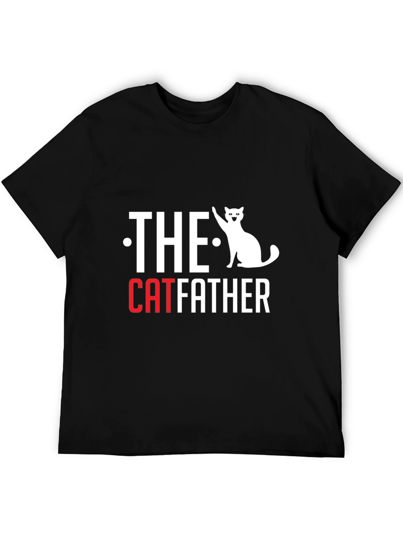 Black The Catfather T-Shirt - Funny Cat Lover Tee view 5