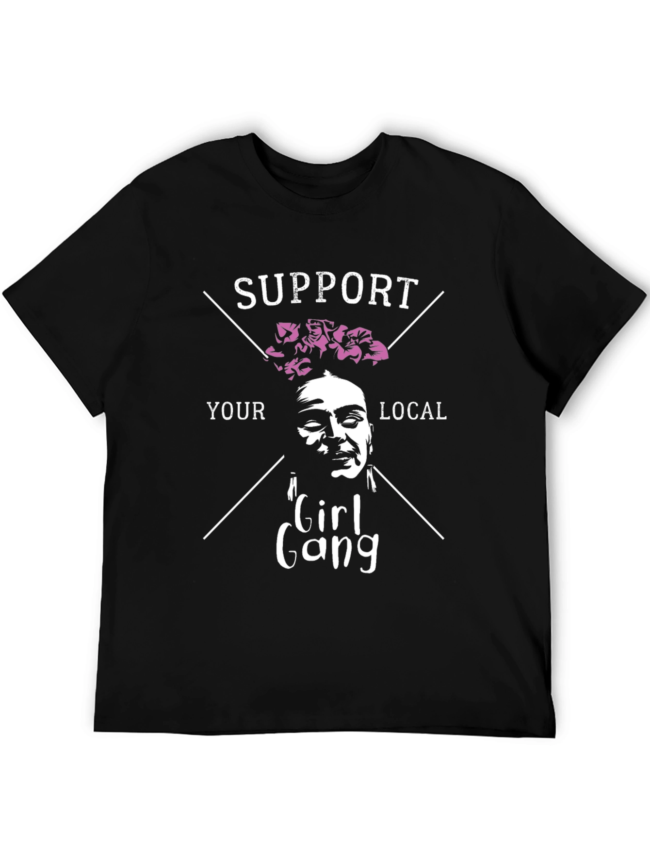 Black Support Your Local Girl Gang T-Shirt view 5