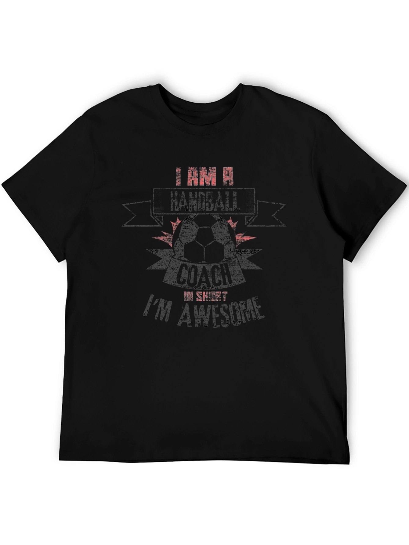 Black Handball Coach Awesome T-Shirt view 5