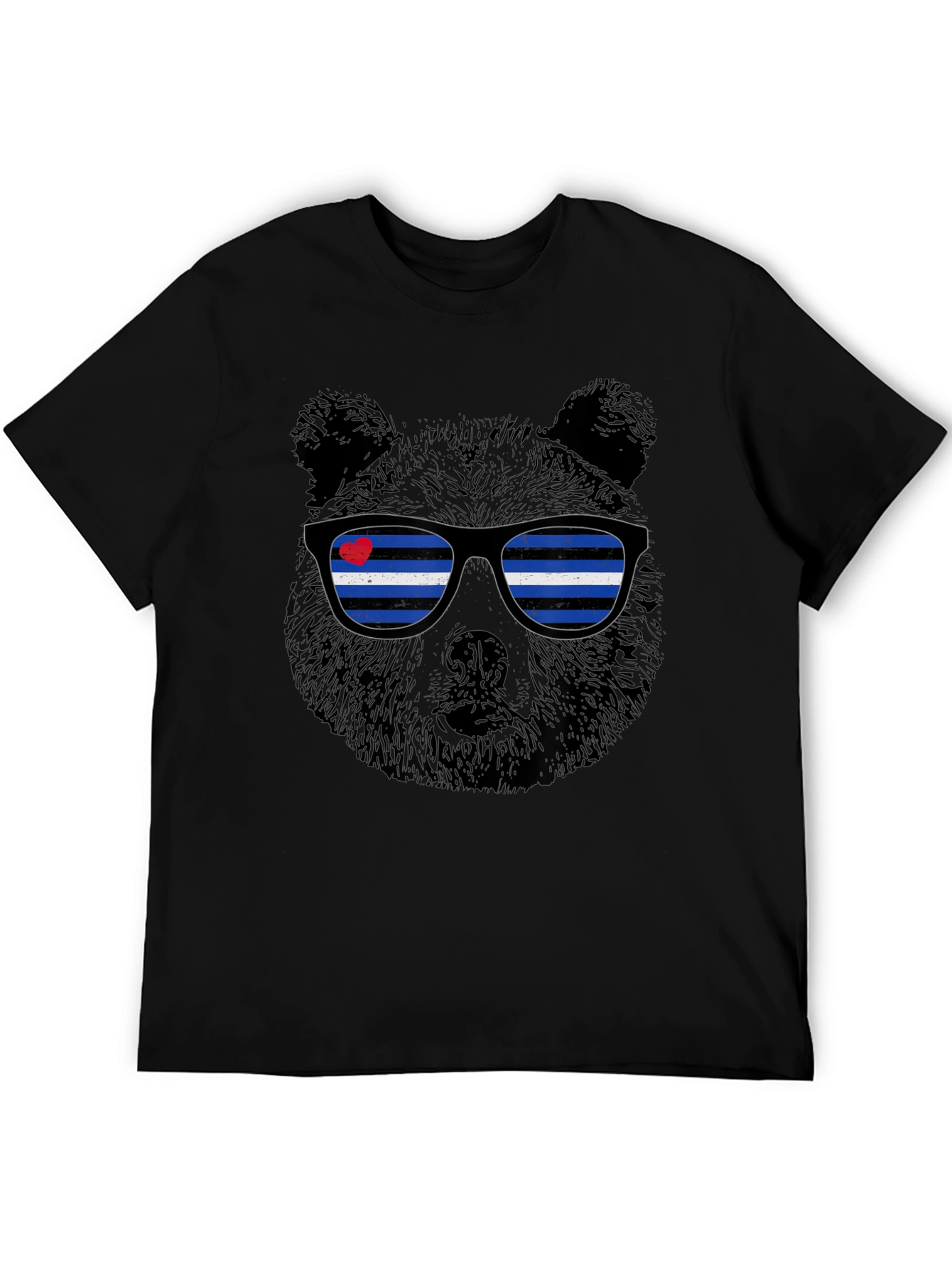 Black Bear Pride T-Shirt - Leather Flag Sunglasses view 5