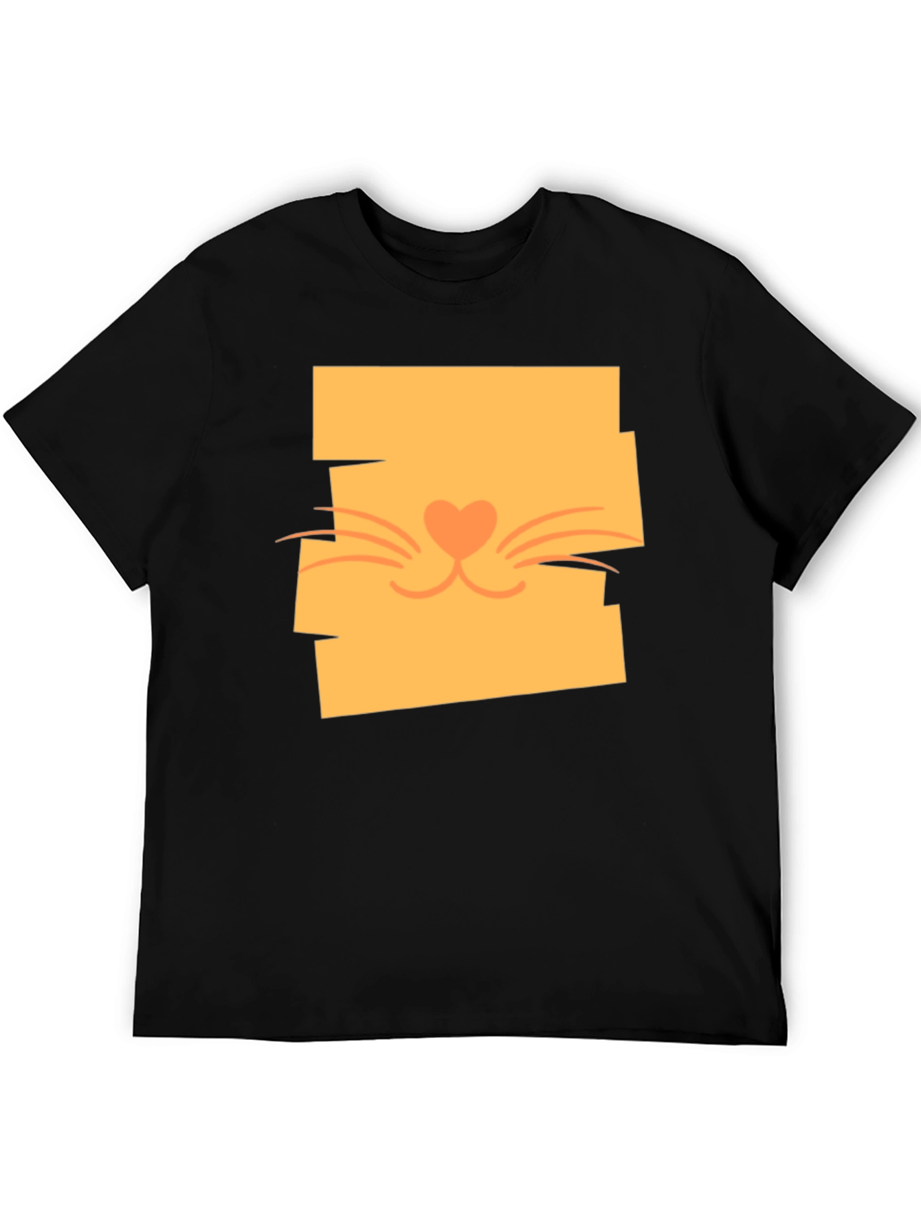Black Cute Cat Face Graphic Tee - Stylish Casual Wear view 5