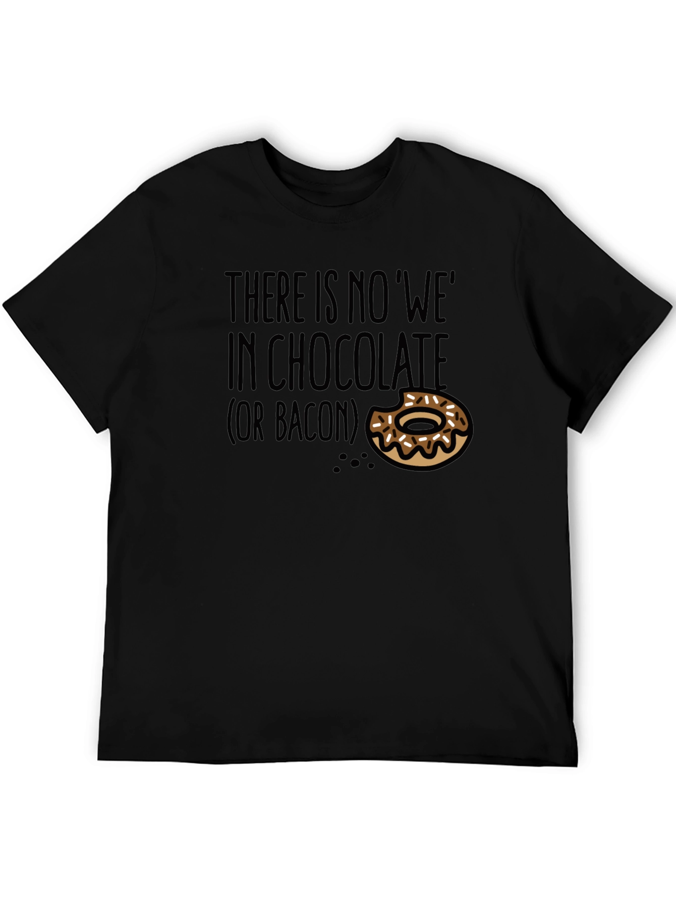 Black Funny Chocolate and Bacon T-Shirt view 5