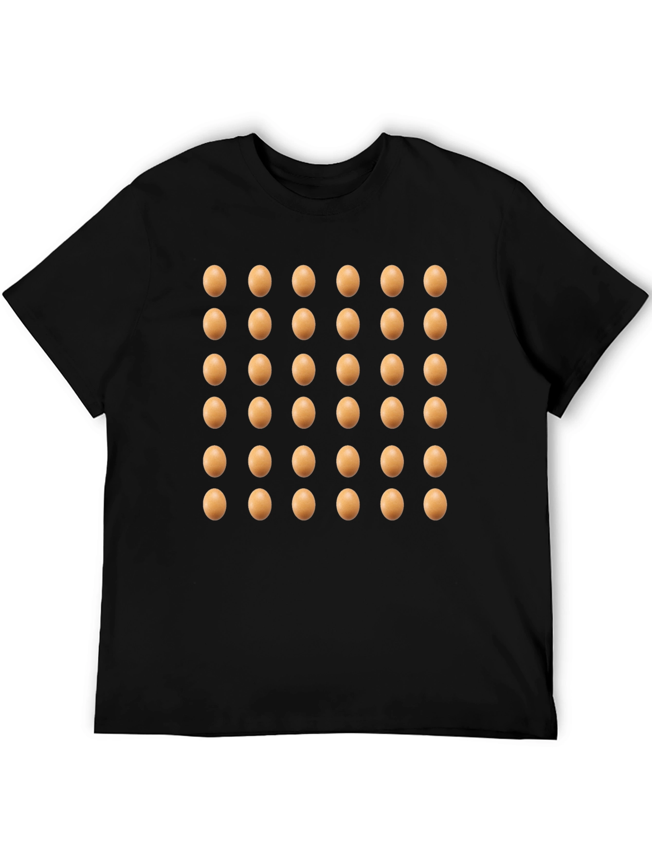 Black Egg Pattern T-Shirt - Casual Black Tee view 5
