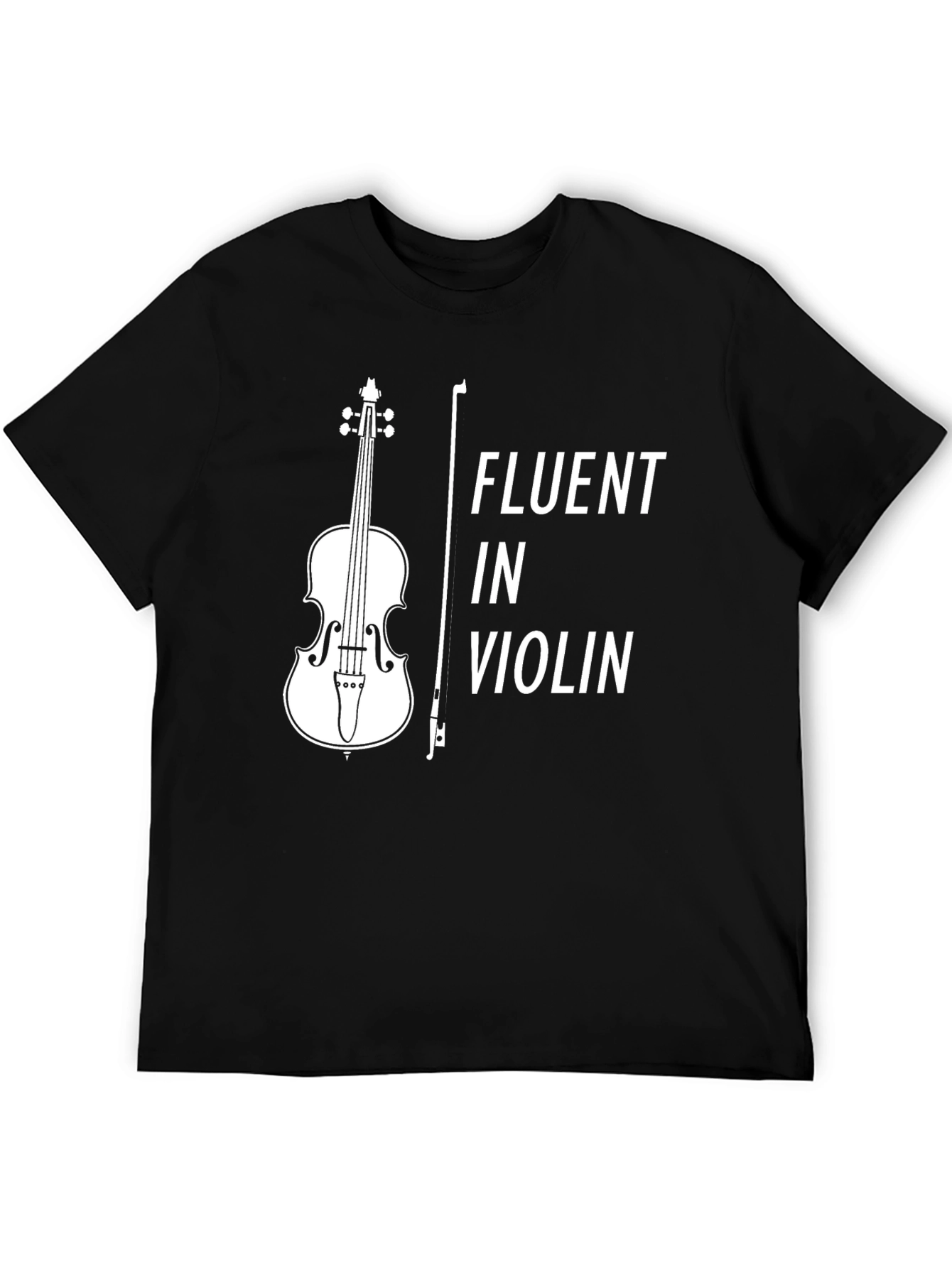 Black Fluent in Violin T-Shirt - Musician Apparel view 5