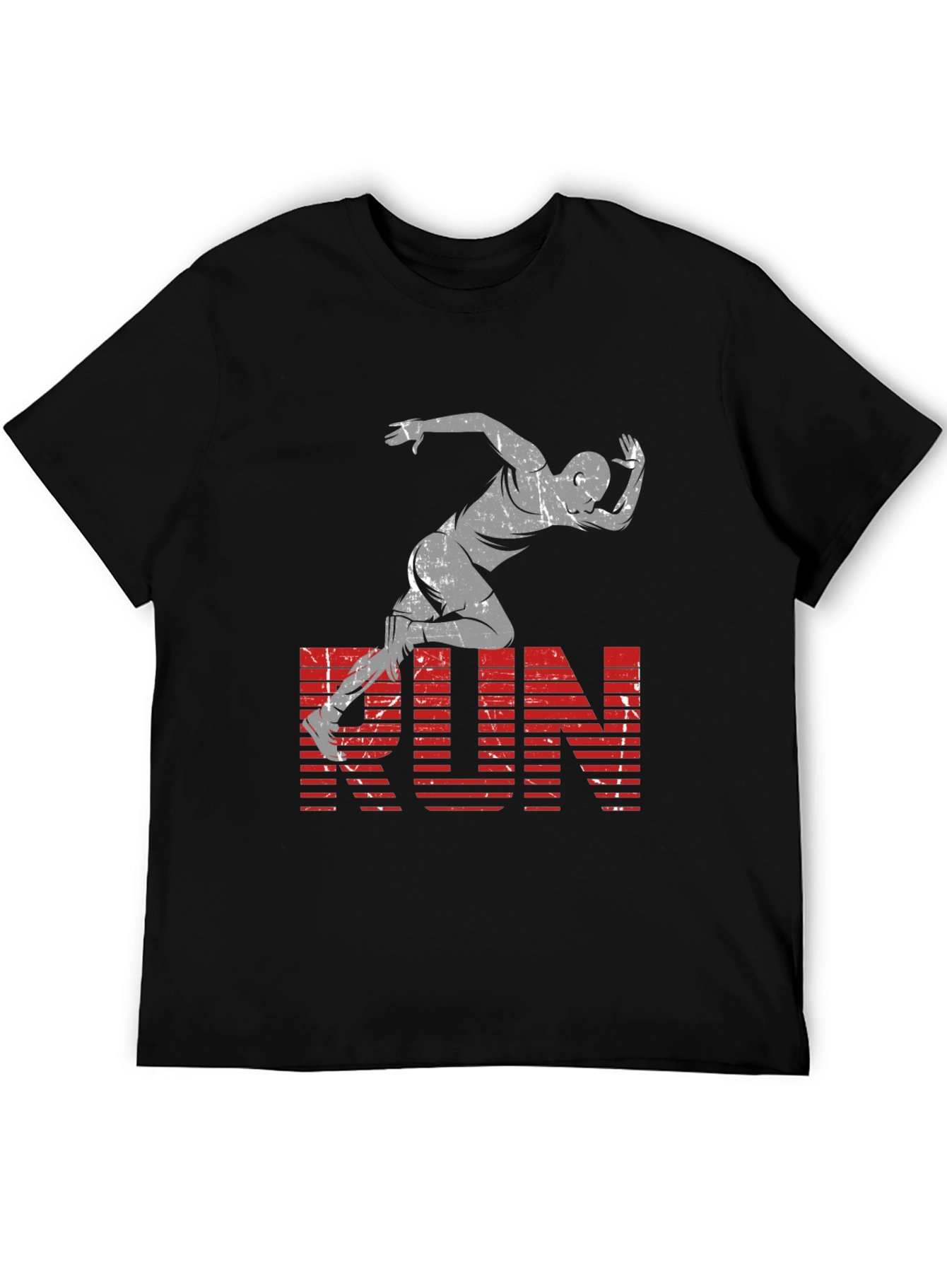 Black Men's Black RUN Graphic Tee view 5