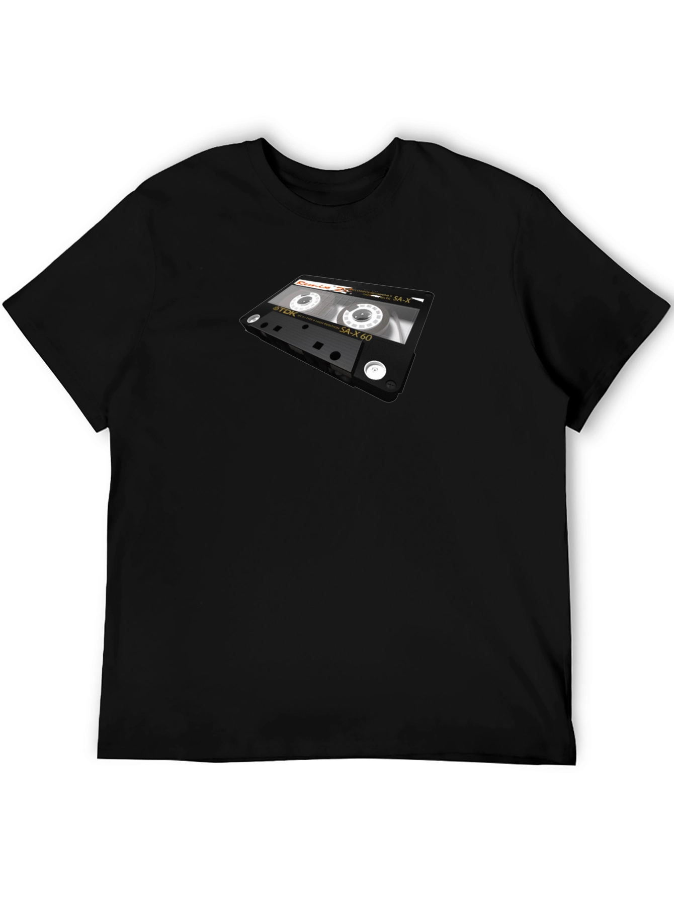 Black Retro Cassette Tape Graphic T-Shirt view 5