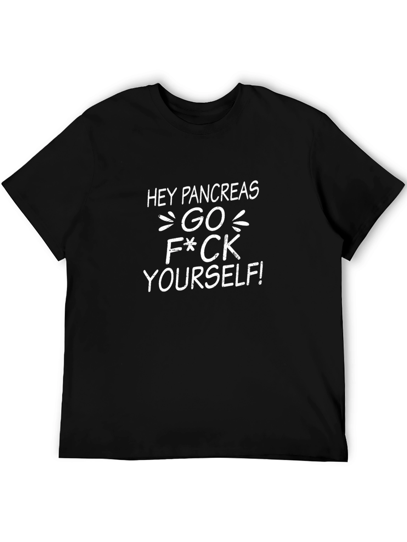 Black Hey Pancreas Go F*ck Yourself Black T-Shirt view 5