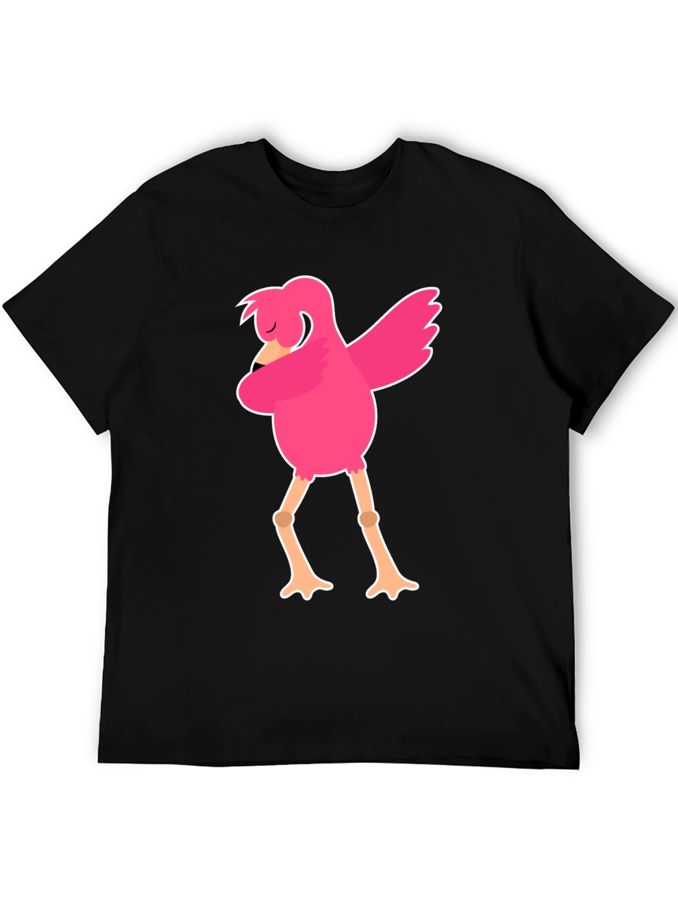 Black Funny Flamingo Dab Dance Black T-Shirt view 5