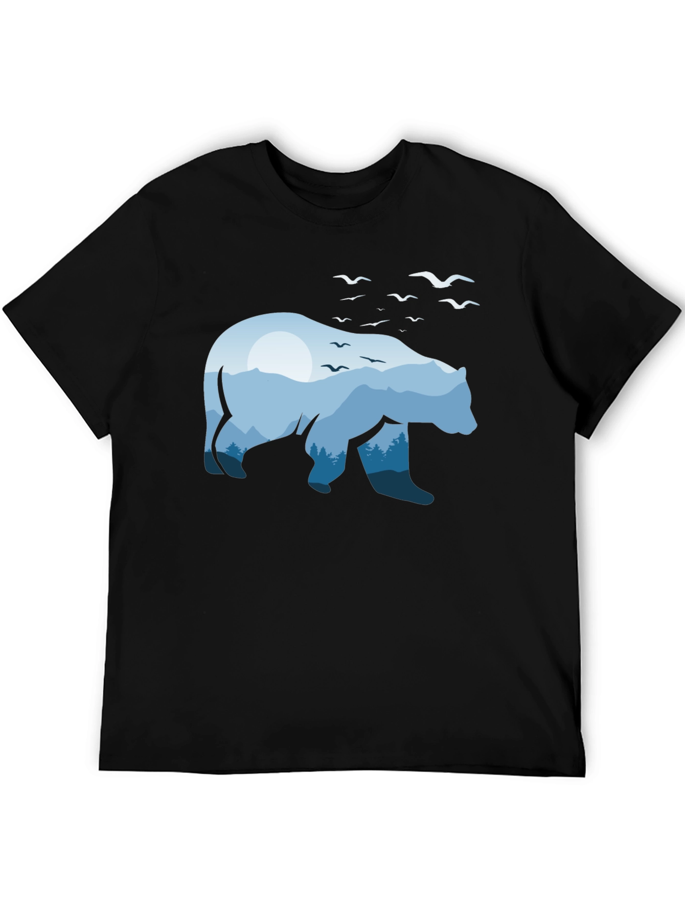 Black Nature Bear Graphic Tee - Men's Black T-Shirt view 5