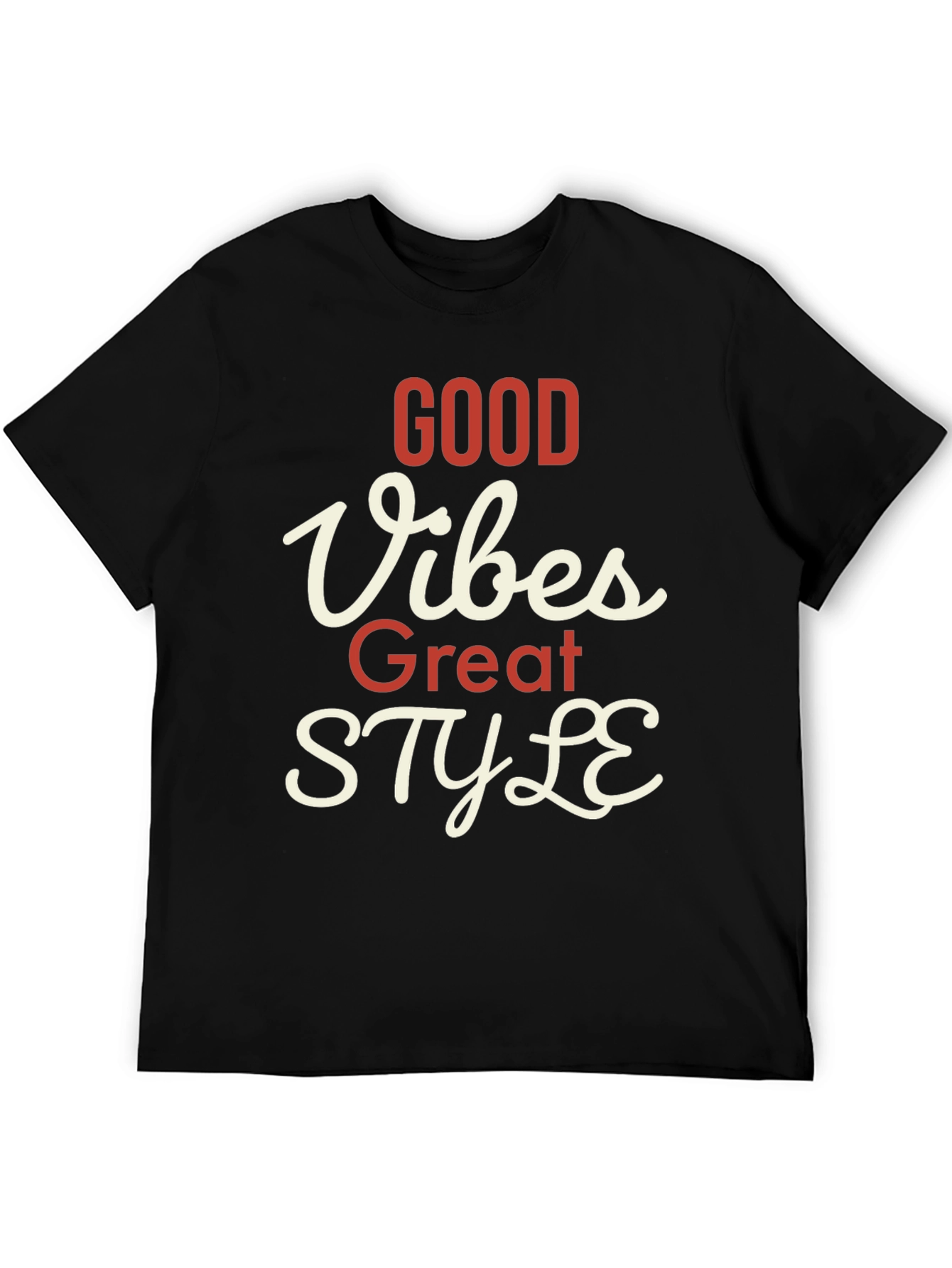 Black Good Vibes Great Style T-Shirt view 5