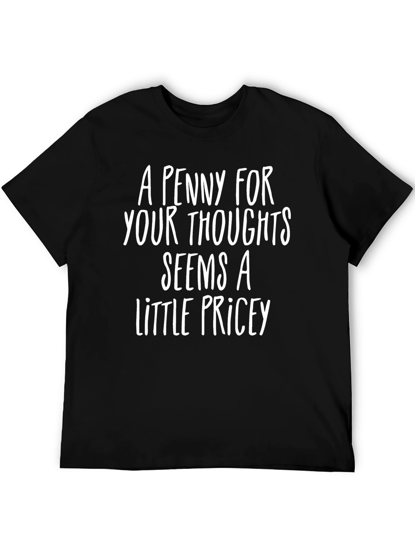 Black Humorous "A Penny For Your Thoughts" Graphic Tee view 5