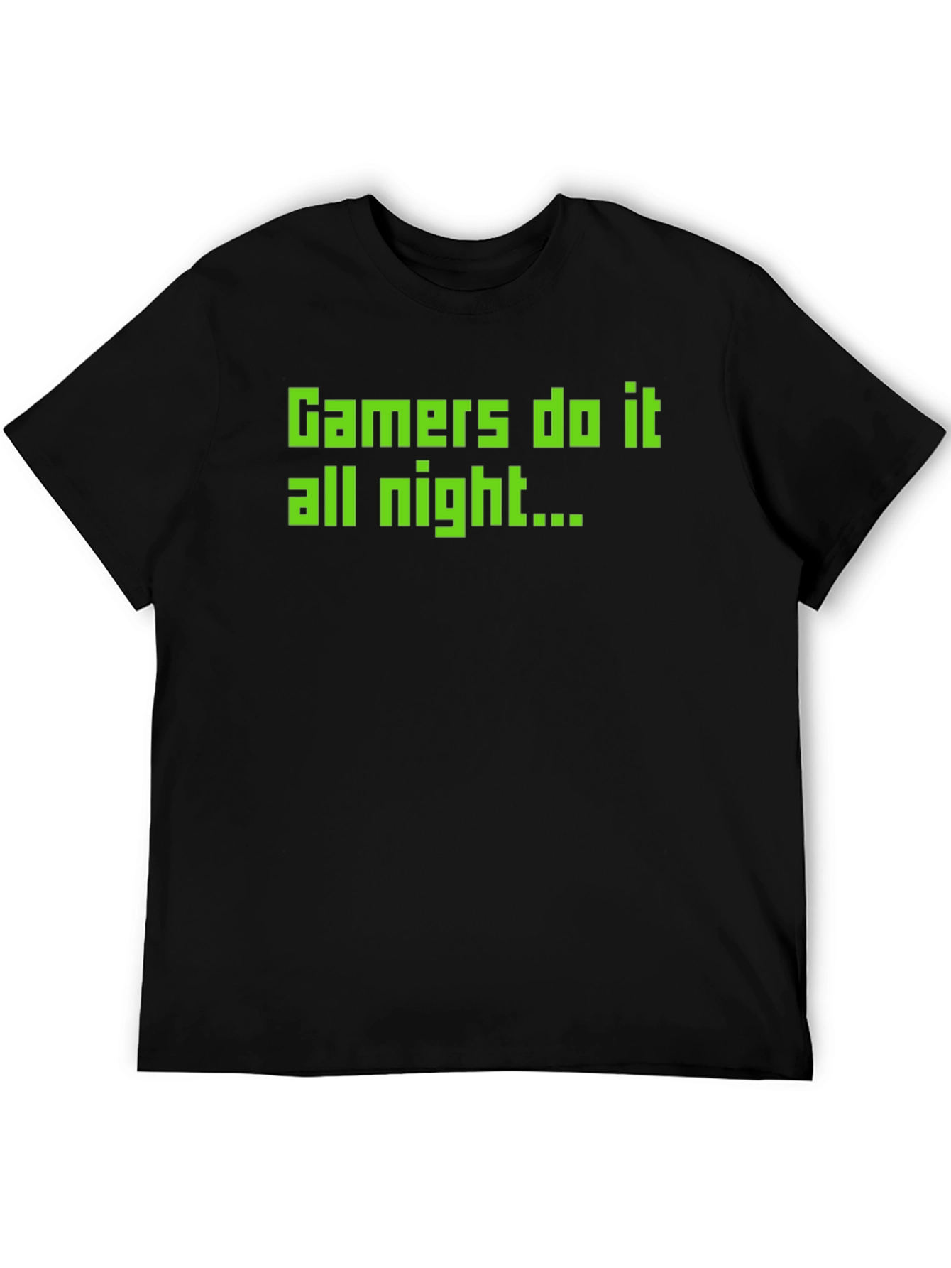 Black Gamer Do It All Night Black T-Shirt view 5