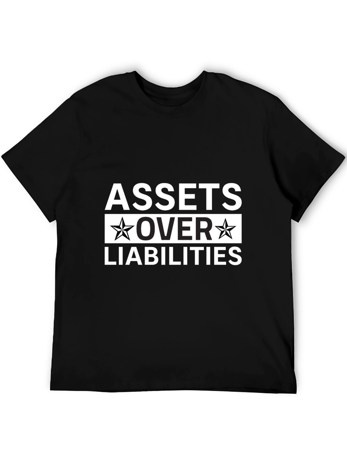 Black Assets Over Liabilities Black Graphic T-Shirt view 5