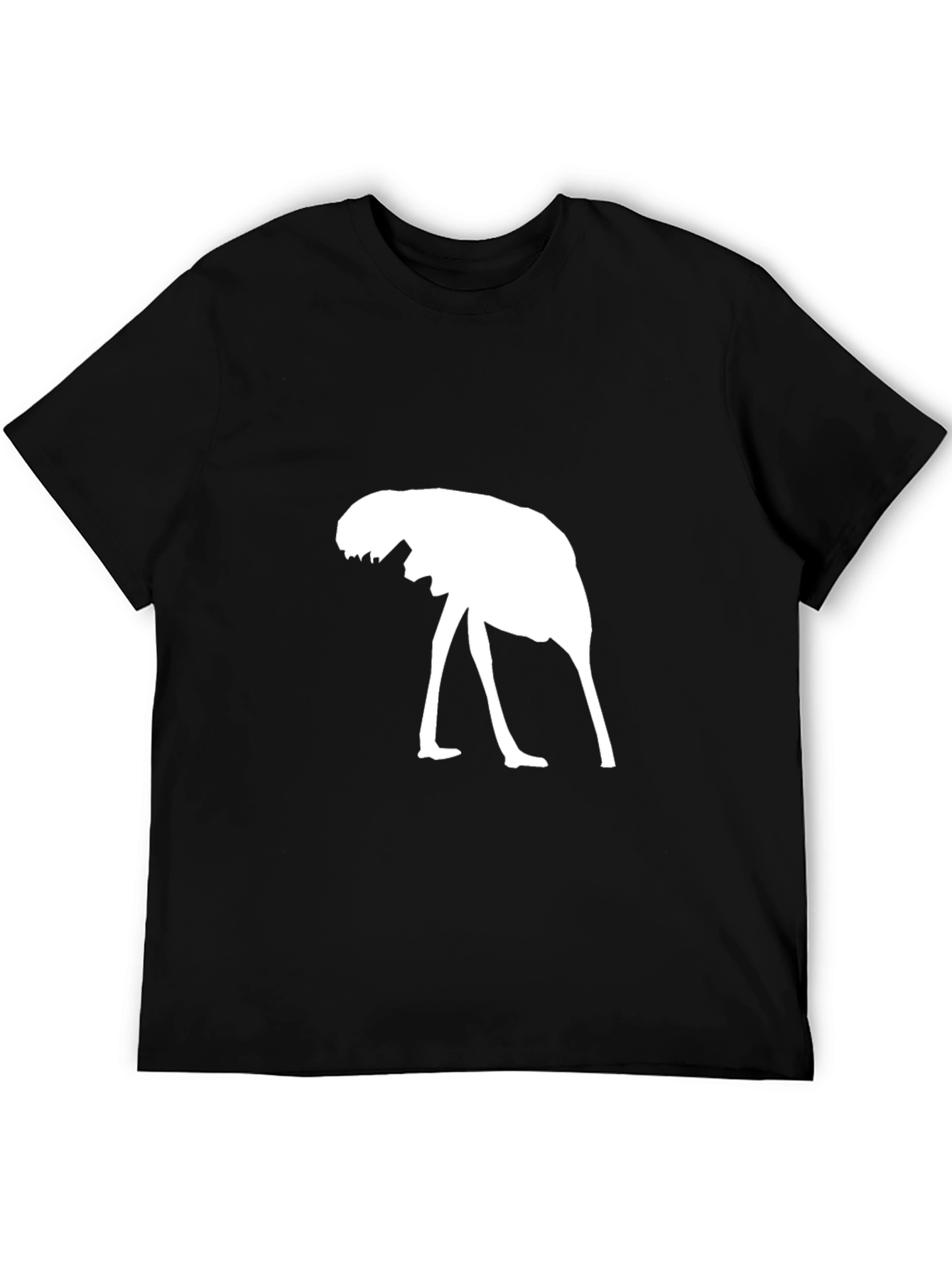 Black Ostrich Silhouette Black T-Shirt view 5