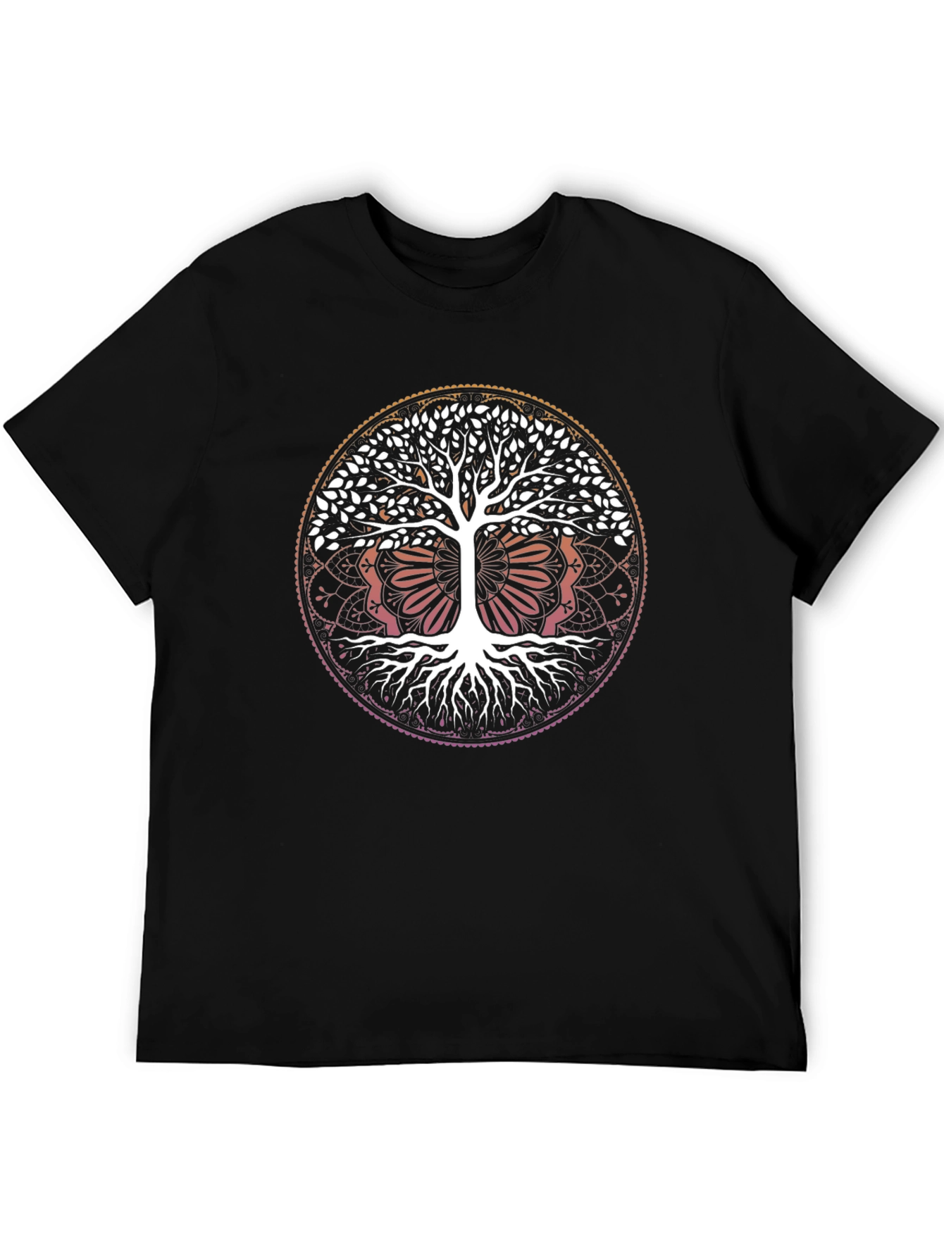 Tree of Life Mandala Graphic Tee - Unisex Black T-Shirt - 5