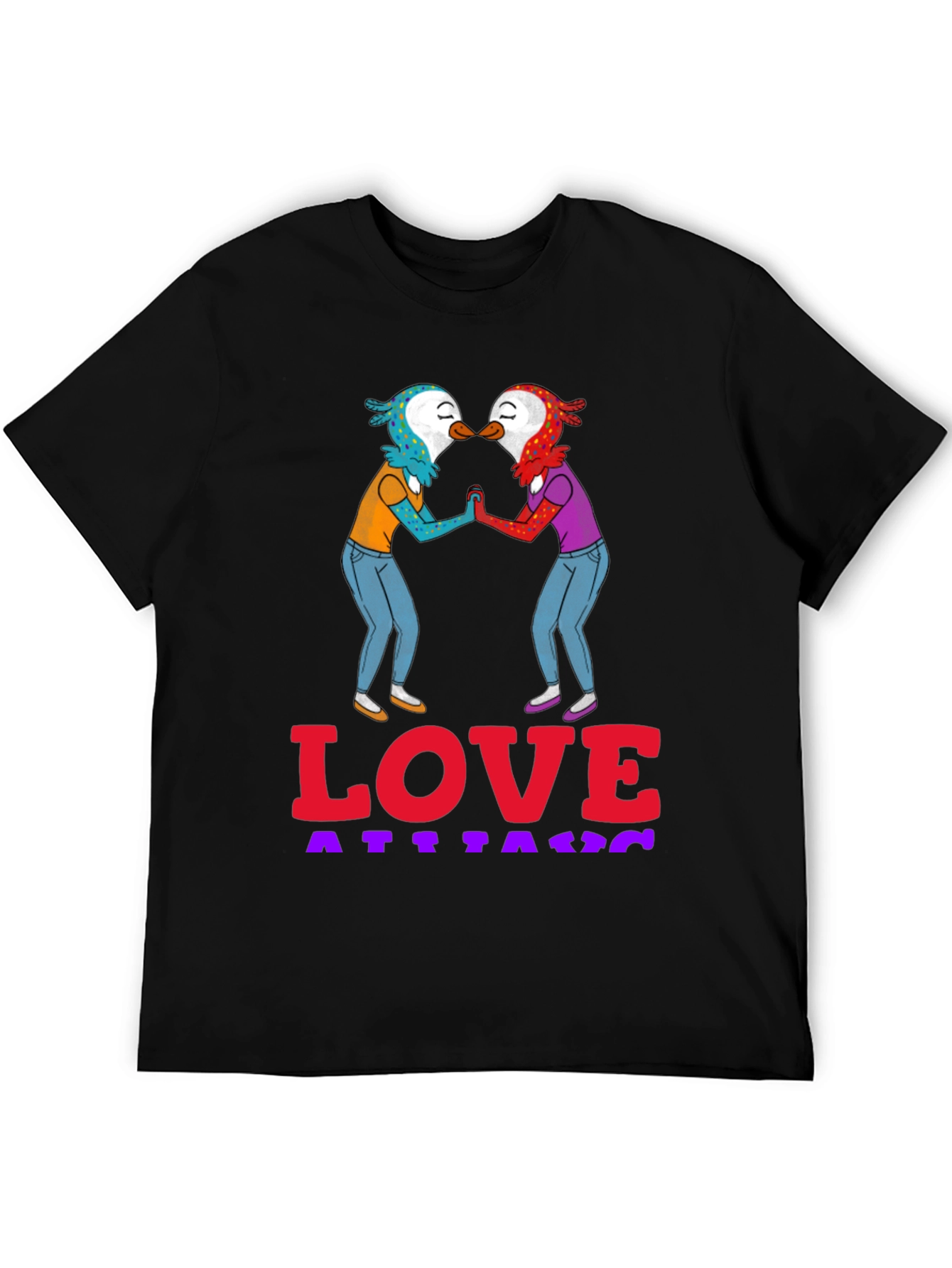 Black Love Attack Graphic Tee - Unisex Black T-Shirt view 5