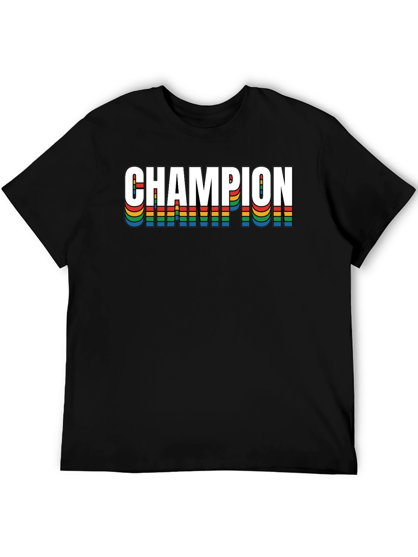 Black Champion Rainbow Retro Tee view 5