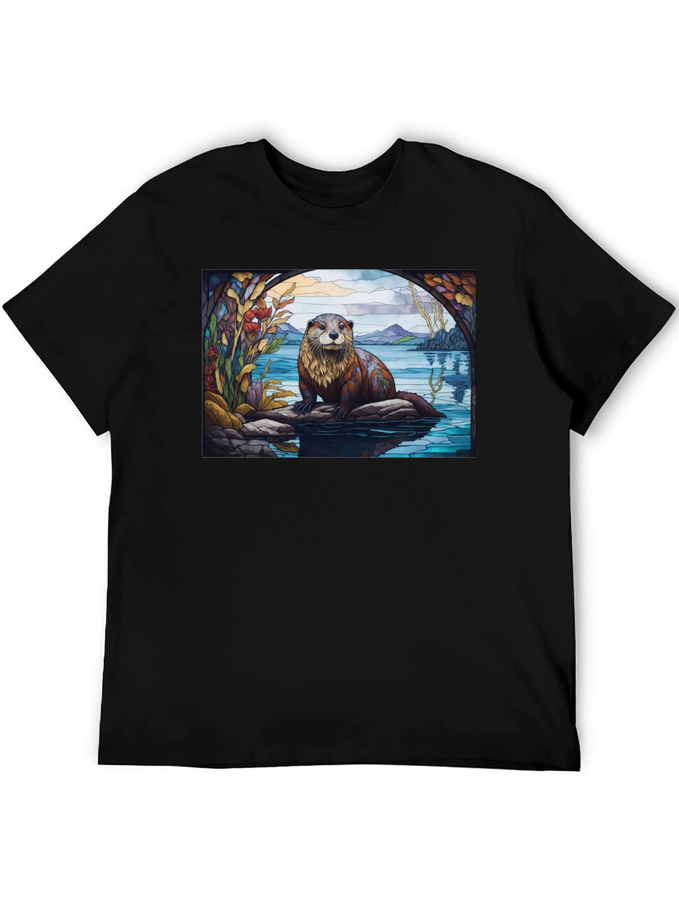 Black Otter Graphic Tee - Nature Lover's T-Shirt view 5