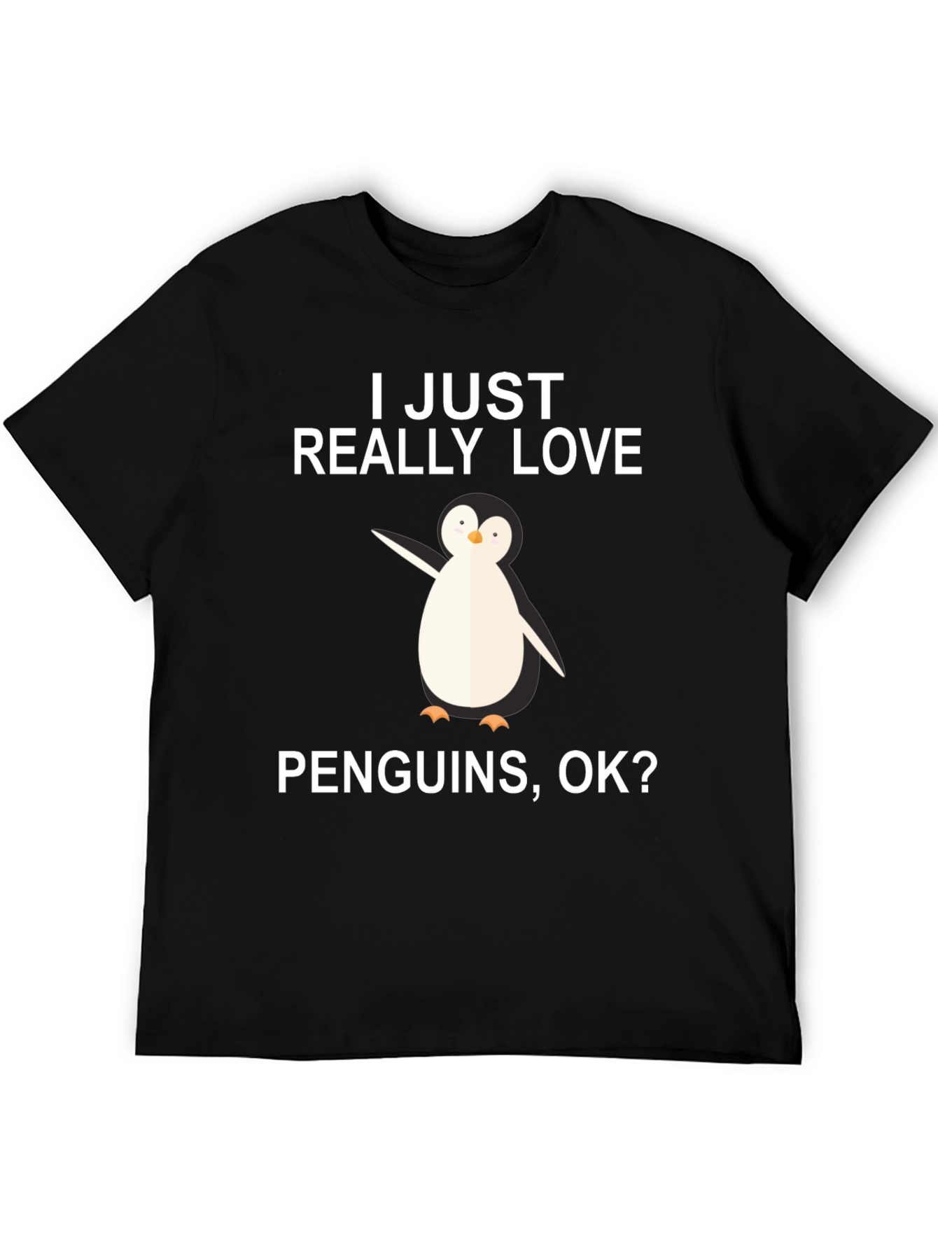 Black Penguin Lover T-Shirt - I Just Really Love Penguins view 5