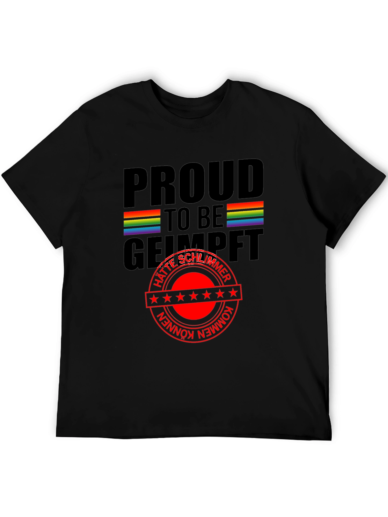 Black Proud to be Geimpft T-Shirt view 5