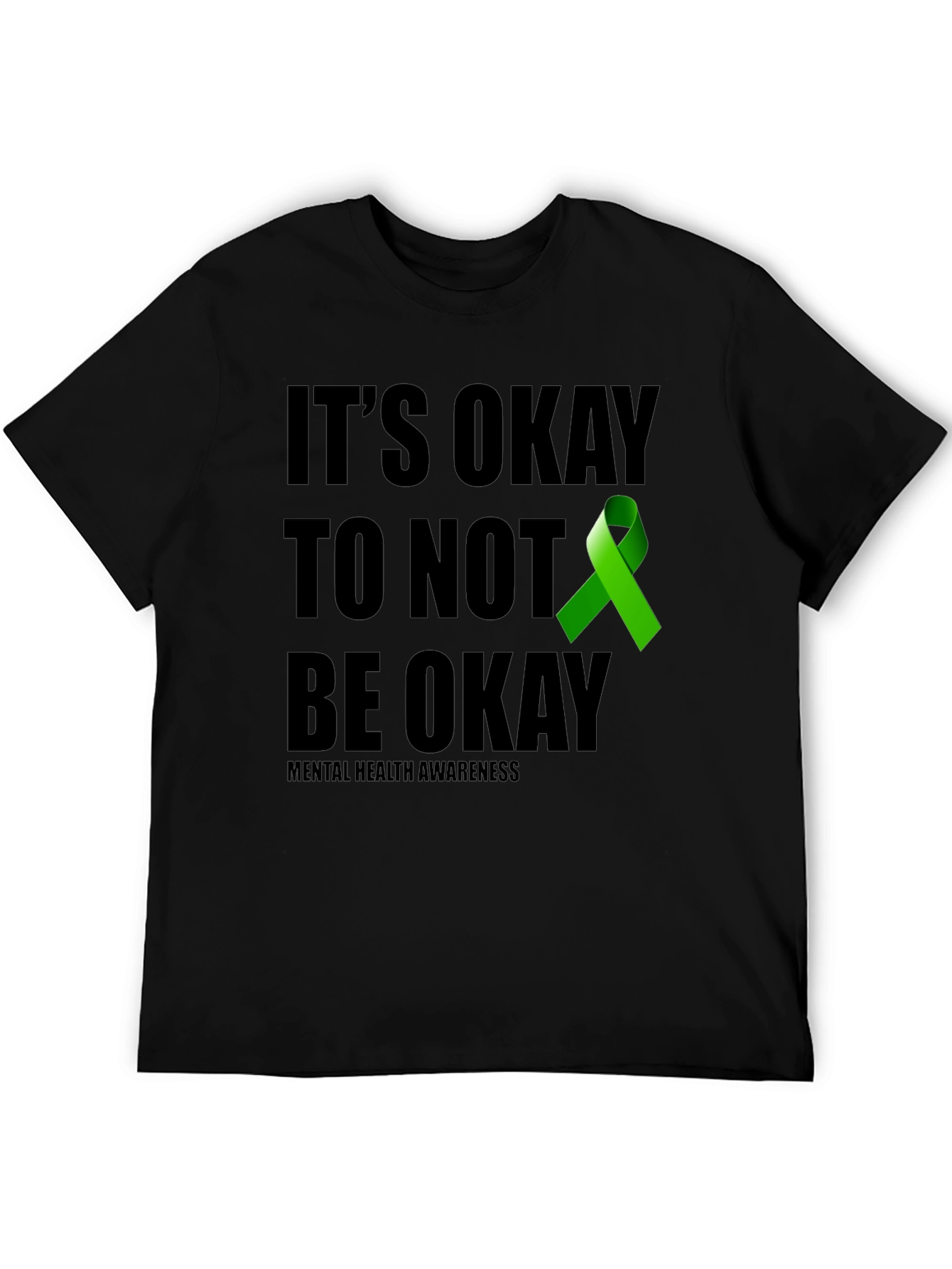 Black It's Okay To Not Be Okay Mental Health Awareness T-Shirt view 5