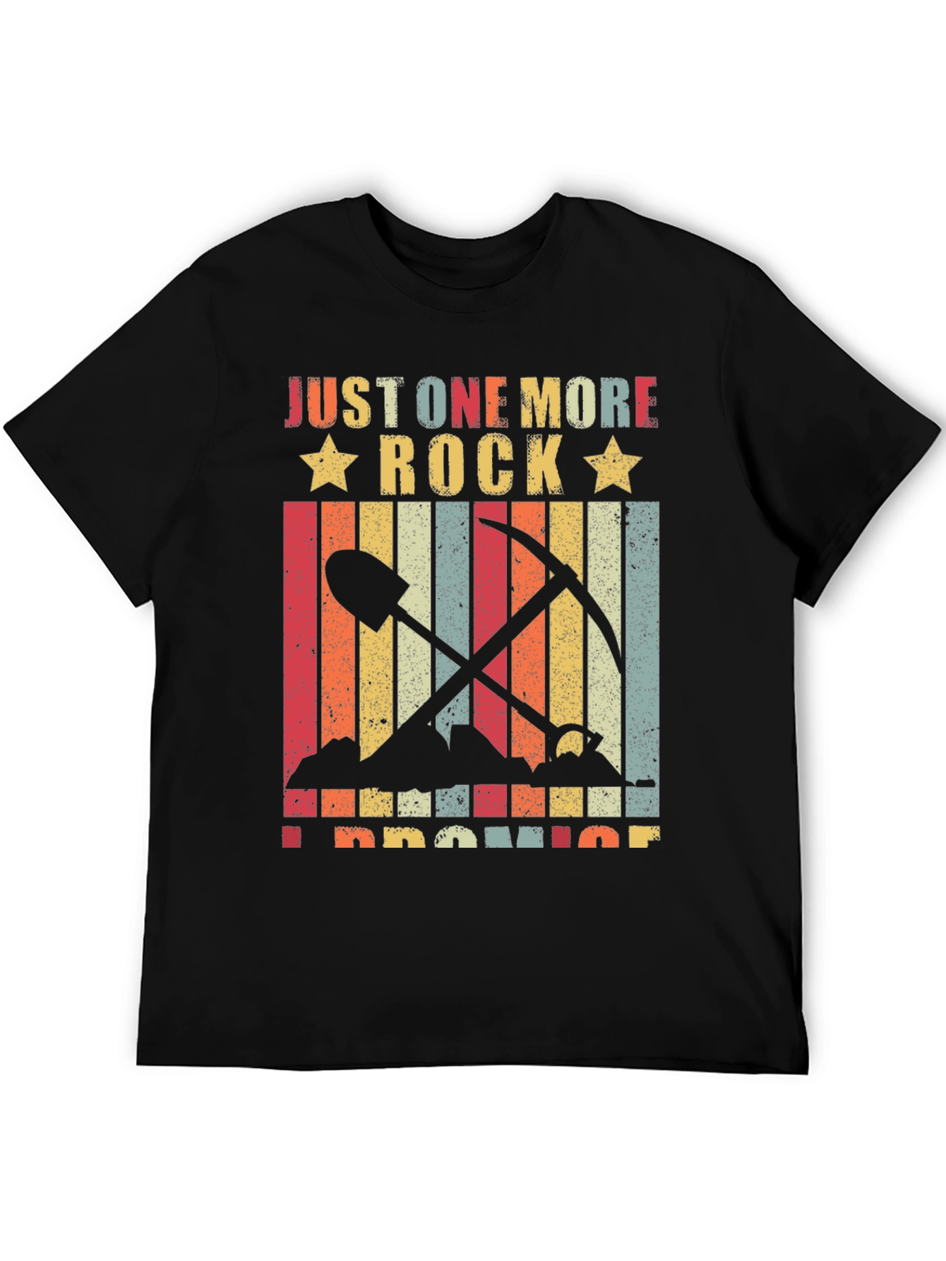 Black Just One More Rock T-Shirt - Mineral Collector Tee view 5