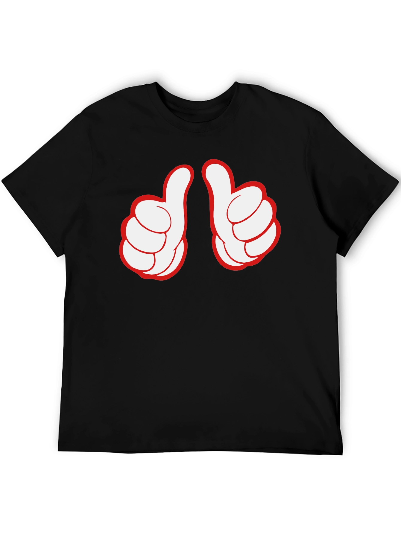 Black Thumbs Up Graphic Tee - Black Crew Neck view 5